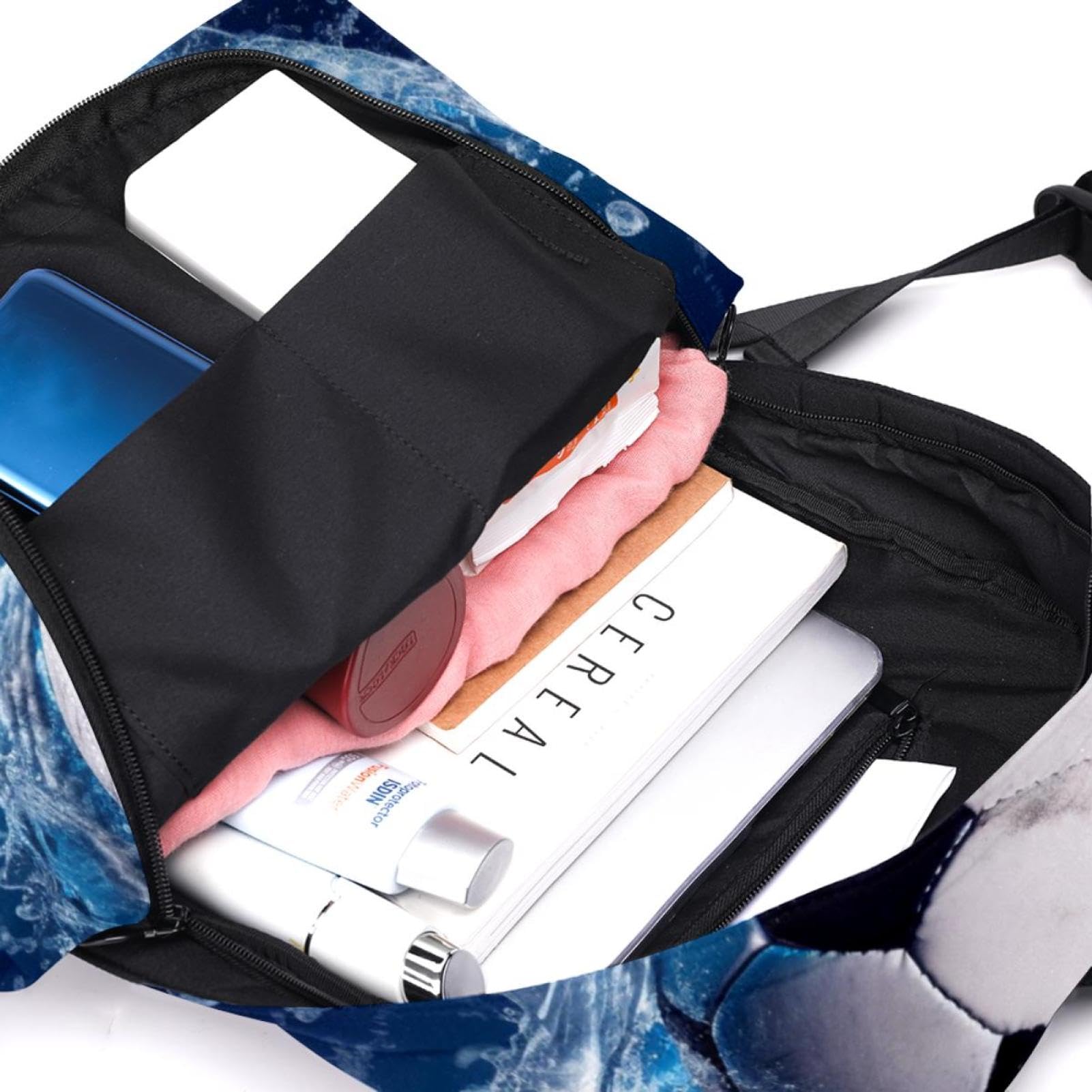 Premium Travel & Work Backpack - Lightweight Durable Laptop Backpack with USB Charging Port, Water-Resistant Blue Ocean Design - Perfect for Business Trips, Commuting & Outdoor Adventures