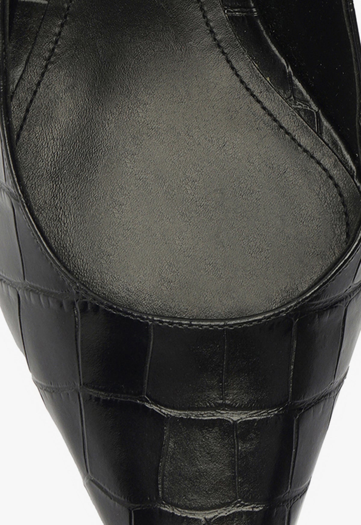 CIARA Crocodile Embossed Leather Pumps - Women's Mid Heel Dress Shoes (3.5 Inch Heel) for Office, Party & Special Occasions - Style S2205200010001