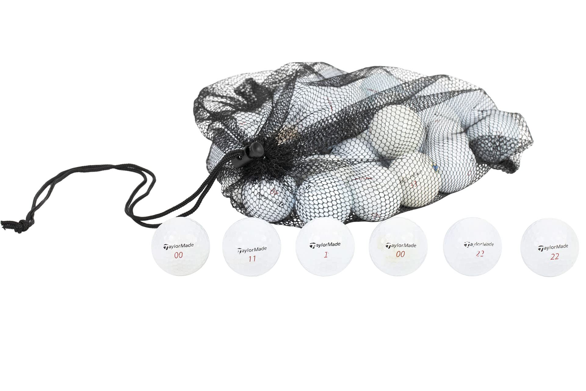 Recycled & Used TaylorMade Project A Golf Balls - Bulk Pack with Mesh Carrying Bag | Good Condition | Clean Green Golf Balls | Perfect for Practice, Driving Range & Casual Play