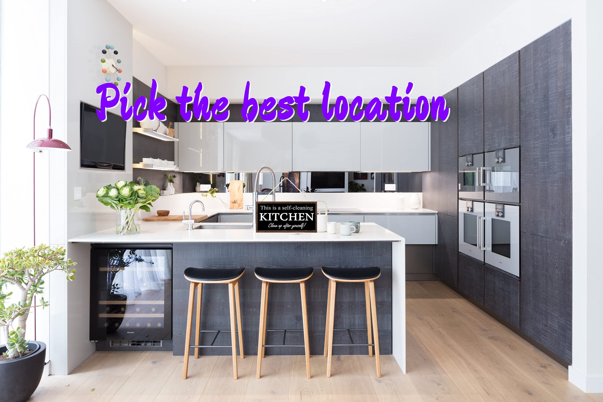 Self-Cleaning 5x10 Wood Wall Art - Kitchen & Home Decor for Modern Spaces