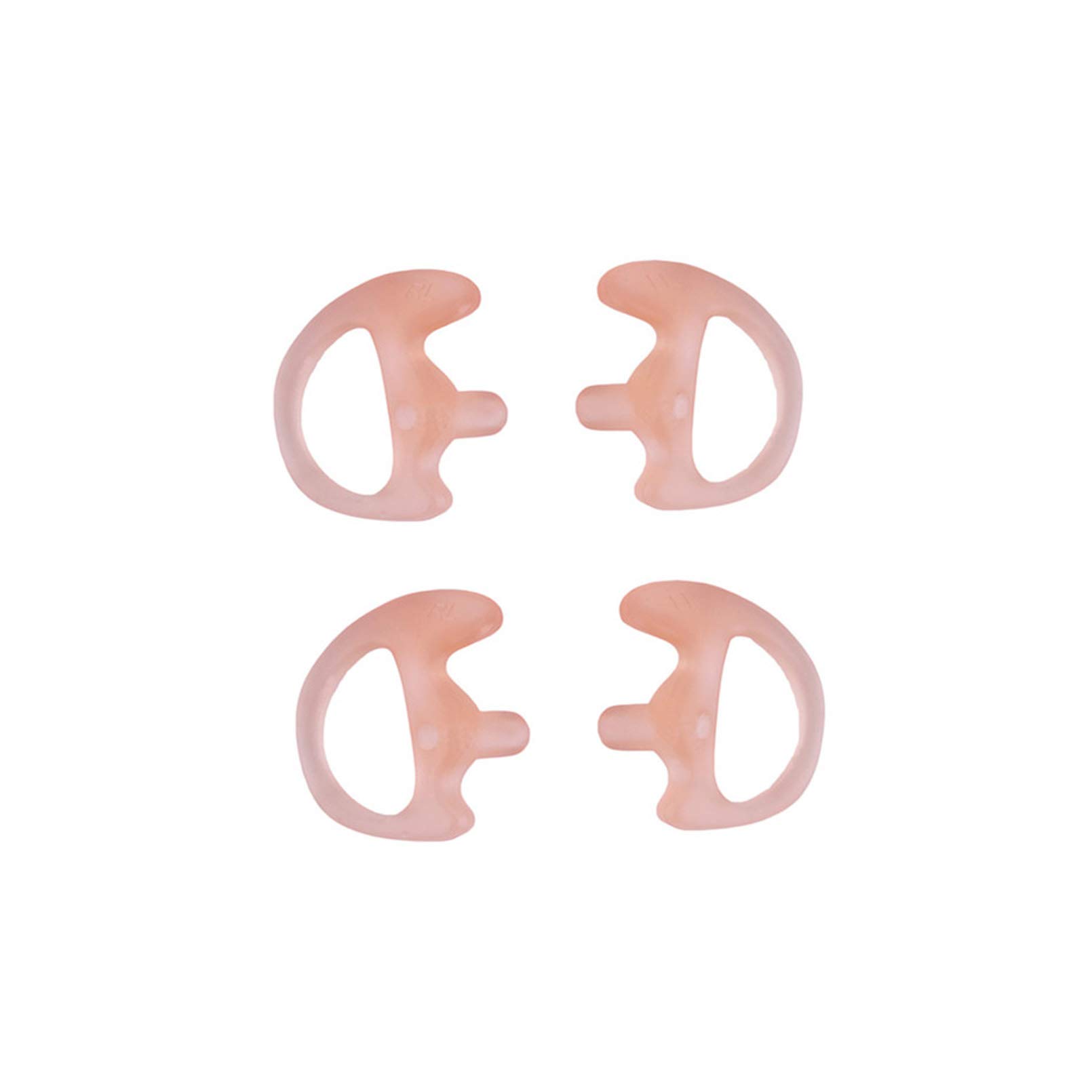Soft Silicone Two Way Radio Ear Mold Replacement - Small Size (2 Pairs, Carnation Color) for Acoustic Coil Tube Earpiece - Perfect for Security, Construction & Outdoor Communication