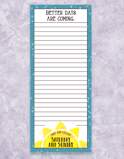 Better Days Shopping List Pads - 50 Sheets Per Pad, Tear-Off Notepads for Grocery Lists & Errands - Perfect for Kitchen, Office & Home Organization (Pack of 3)