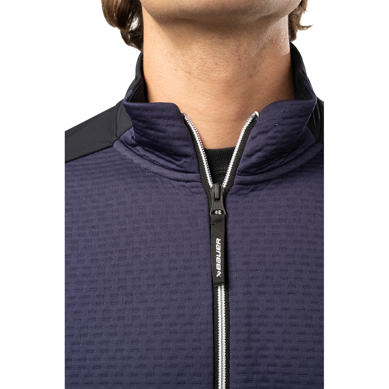 Bauer FLC Textured Full Zip Senior Hockey Jacket - Lightweight & Durable for On-Ice & Off-Ice Training