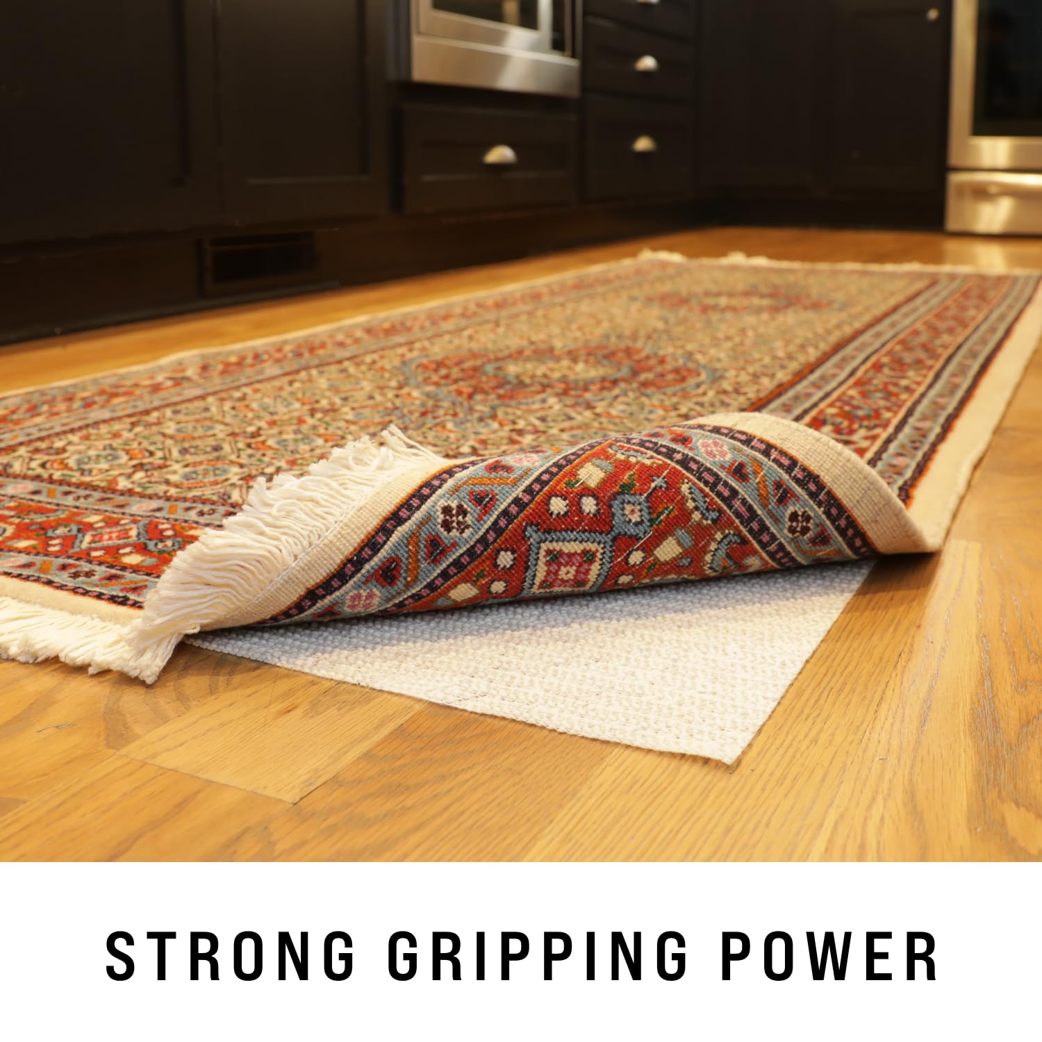 Grip-It Non-Slip Rug Pad for Hardwood Floors - Natural Low-Profile Rug Gripper for Area Rugs & Runner Rugs (12x18 ft) | Perfect for Living Room, Bedroom & High Traffic Areas