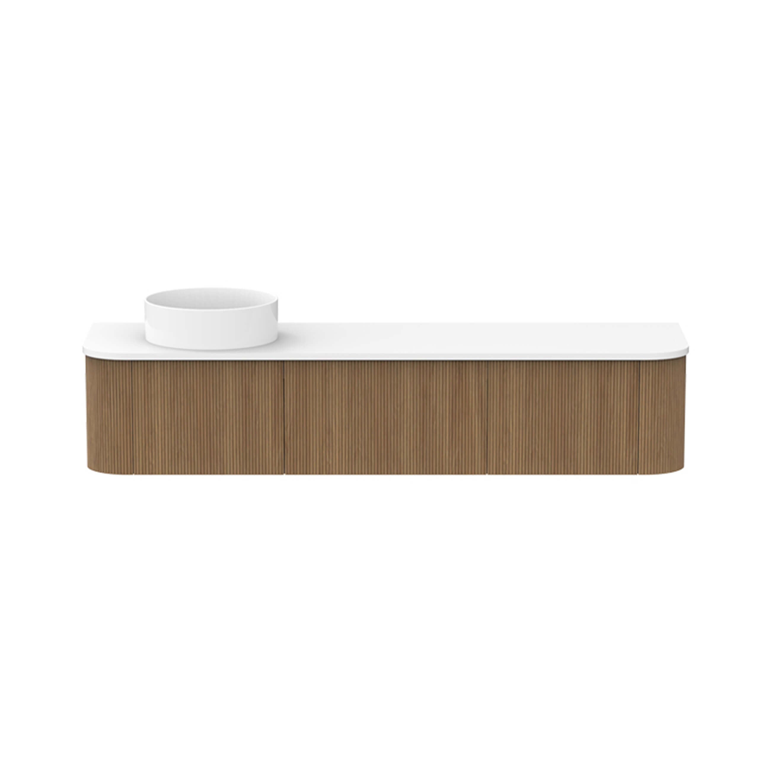 Premium ADP Waverley Wall-Mounted Bathroom Vanity - Solid Surface Cherry Pie Finish for Modern Homes, Perfect for Small Bathrooms & Powder Rooms