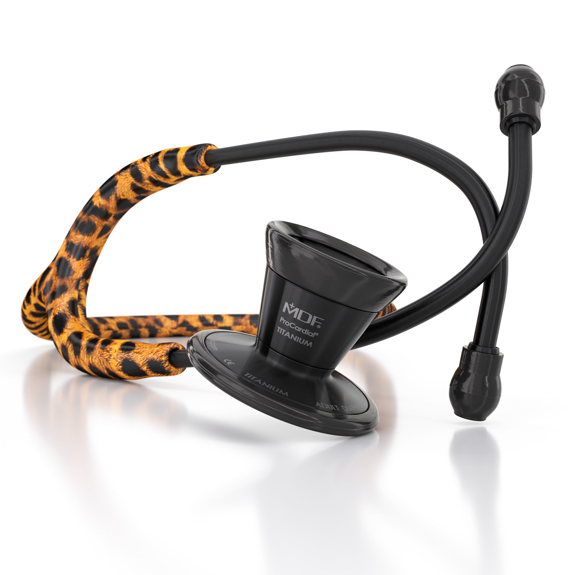 ProCardial® Titanium Cardiology Stethoscope - Premium Cheetah/Blackout Design for Medical Professionals | Ideal for Doctors, Nurses & Healthcare Workers in Hospitals & Clinics