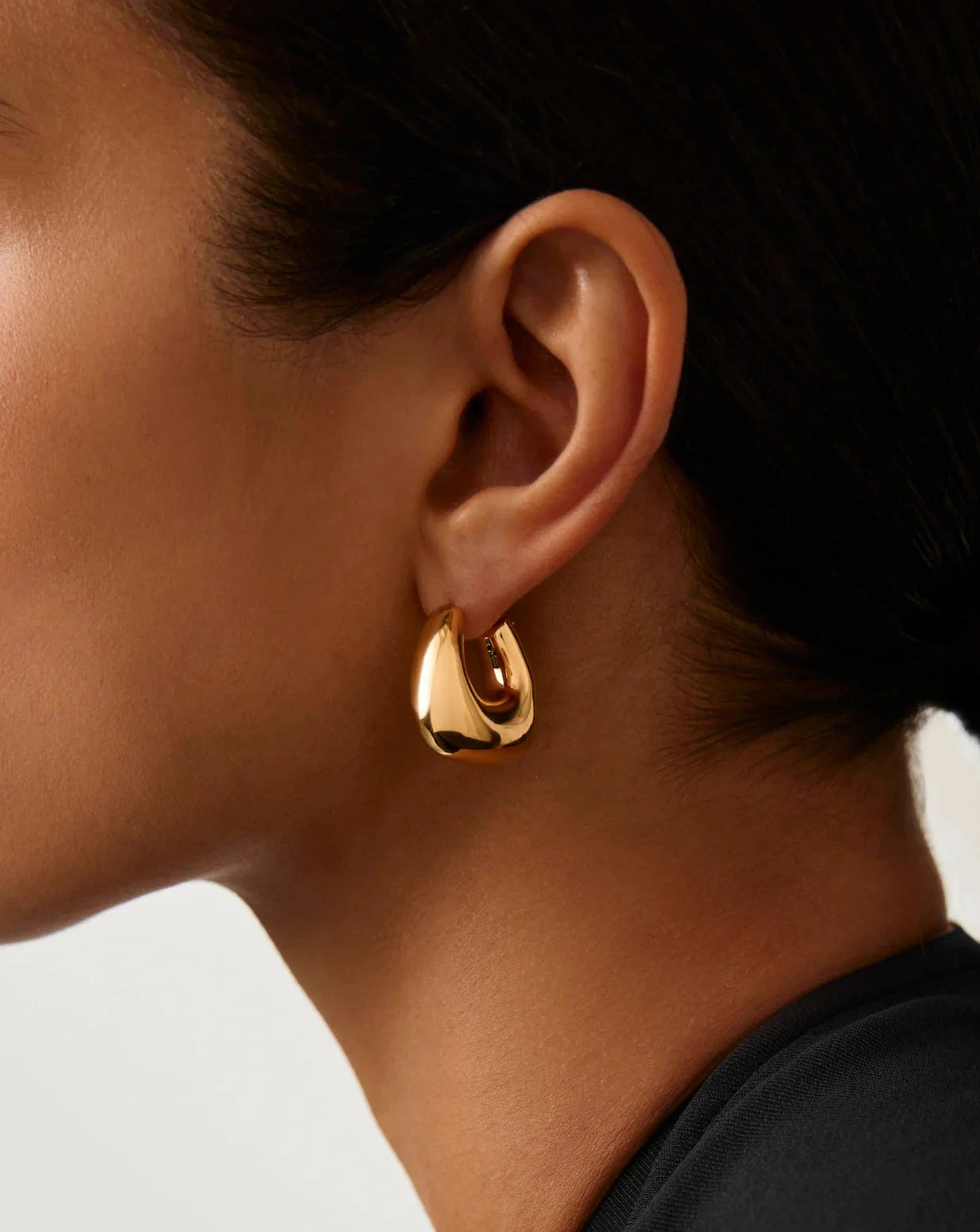 Elegant Sculptural Chubby Small Hoop Earrings - 18k Gold Plated Dainty Jewelry for Women | Perfect for Everyday Wear, Date Nights & Special Occasions