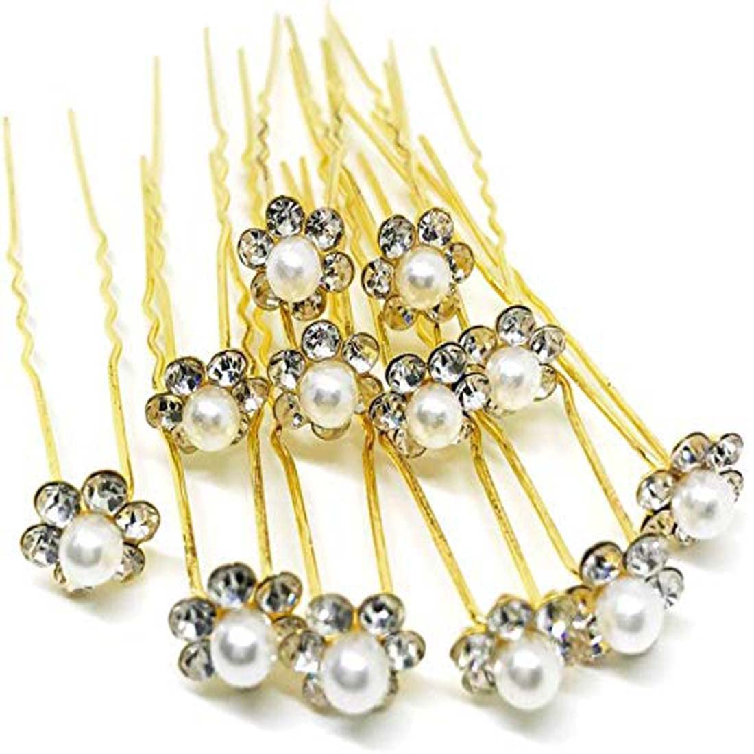 Elegant Pearl Hair Clips for Women & Girls - 12pcs Bridal Hair Accessories Set with U Pins for Wedding, Party & Special Occasions - Perfect for Bridal Hairstyles, Prom & Formal Events