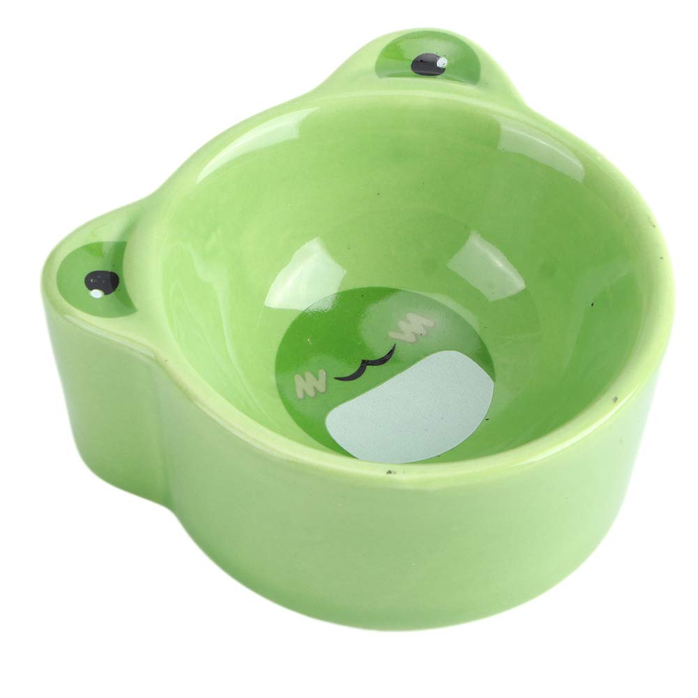 Valentine's Day Carnival Ceramic Pet Food & Water Bowl - Durable Feeding Dish for Hamsters, Gerbils, Mice & Pigeons | Perfect for Small Pets at Home or Travel (Frog Design)