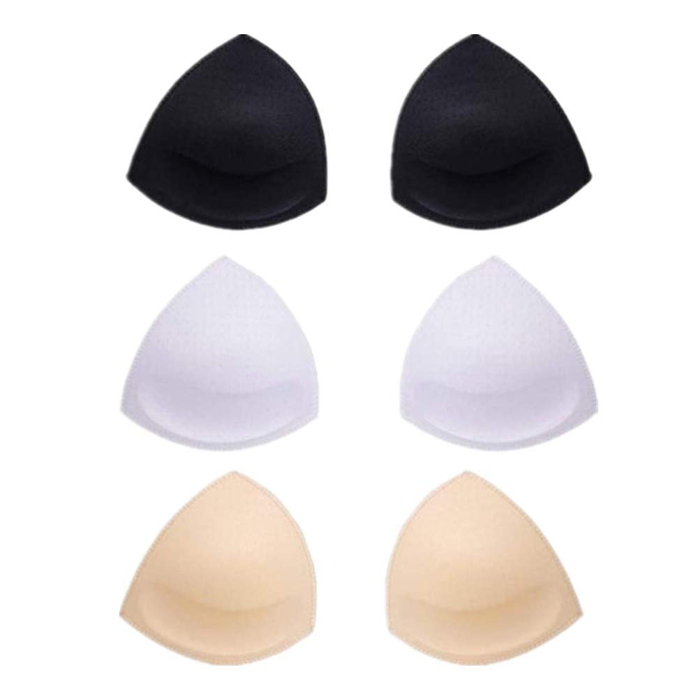 3 Pairs Removable Smart Bra Pads for Sports Bras & Bikini Tops - Push Up Inserts for Women - Perfect for Gym, Swimming & Everyday Comfort