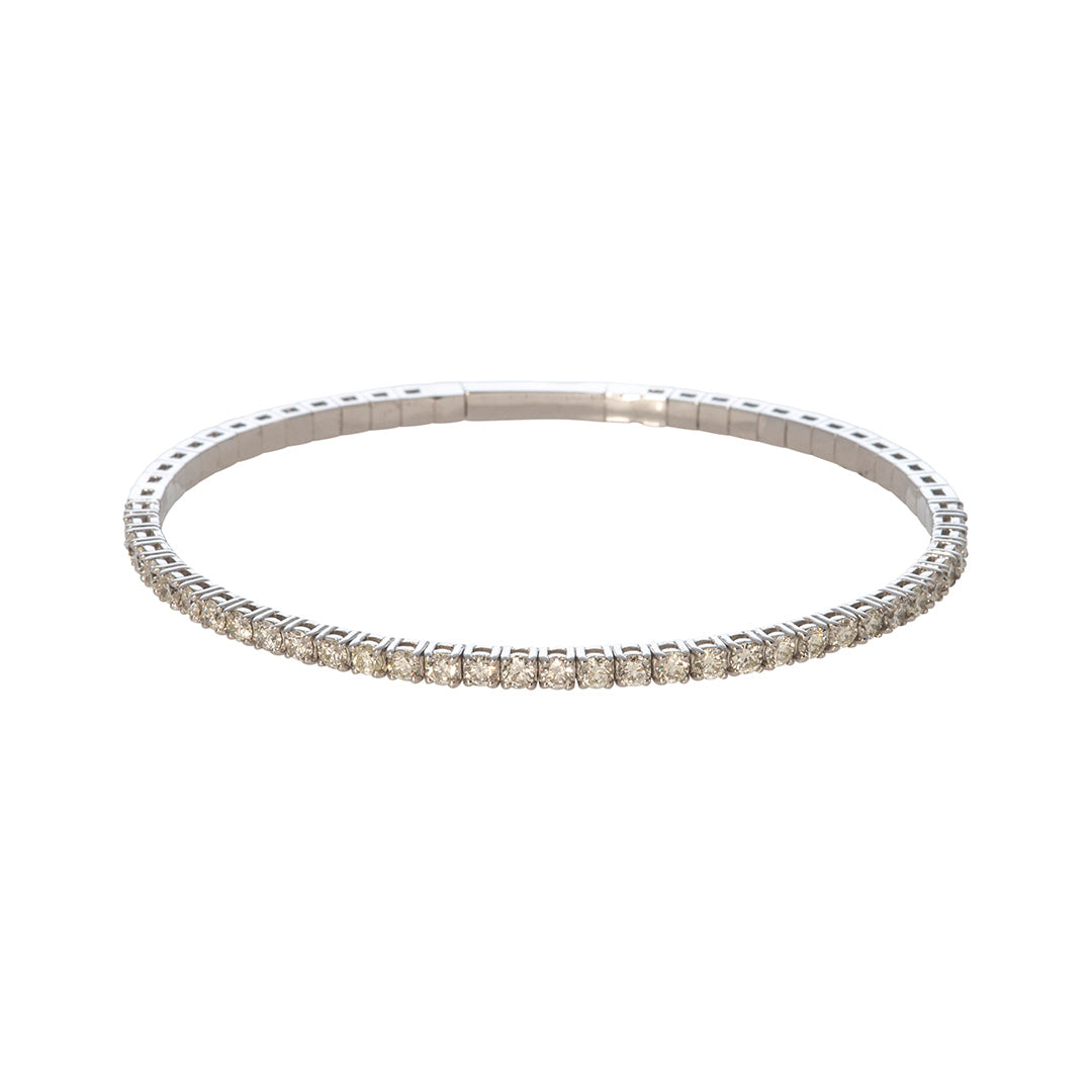 2ctw Diamond Tennis Bracelet in 14K White Gold - Flexible & Elegant Bangle for Women - Perfect for Weddings, Parties & Everyday Wear
