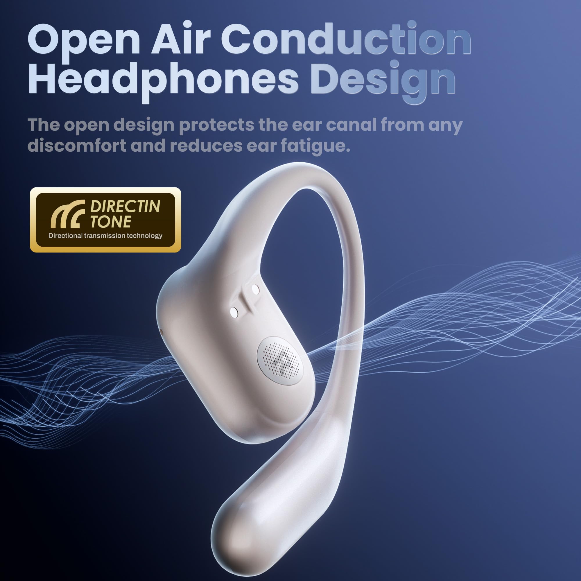 Open Ear Wireless Earbuds - 5.4 Bluetooth Headphones with LED Display, IPX7 Waterproof, Touch Control & 18.2mm Drivers for 80H Playtime | Perfect for Running, Cycling & Outdoor Sports