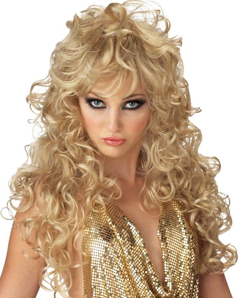 70s Vintage Curly Long Blonde Wig for Women - Retro Disco Party Costume & Cosplay Wig - Perfect for Halloween, 70s Theme Parties, and Vintage Fashion Looks