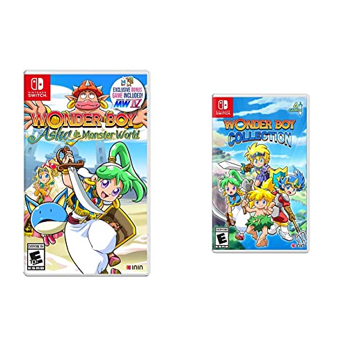 Wonder Boy - Asha in Monster World & Wonder Boy Collection Bundle for Nintendo Switch - Classic Adventure Games for Family Gaming & Retro Enthusiasts