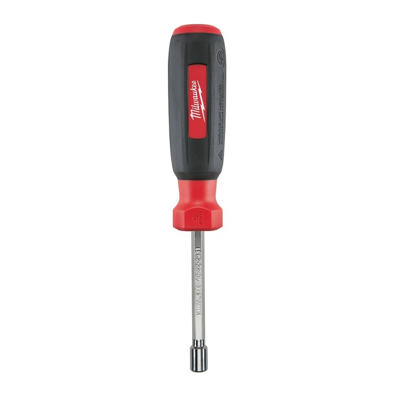 Milwaukee 48-22-2431 5mm Nut Driver - Magnetic Hex Bit Socket for Precision Fastening | Ideal for Electrical Work, DIY Projects & Automotive Repairs
