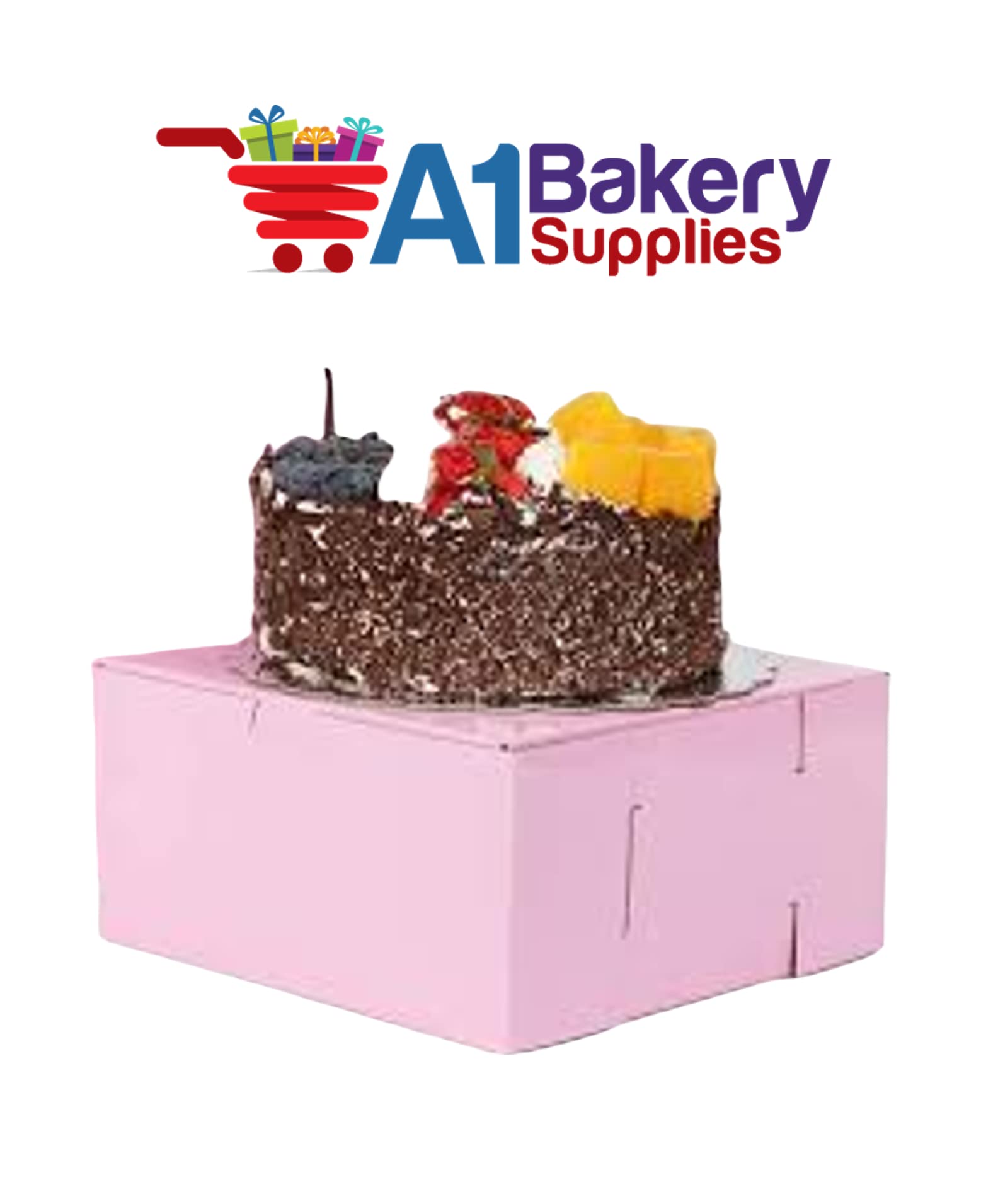 6 Pack 10x10x4 Inch Pink Disposable Cake Boxes - Bakery Supplies for Cupcakes, Desserts & Party Treats - Perfect for Birthday, Wedding & Catering Events by A1BakerySupplies