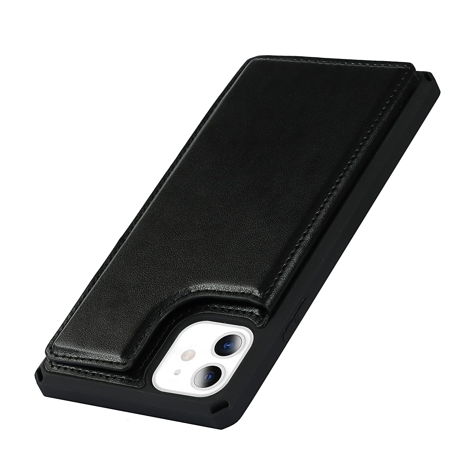 Premium Leather iPhone 11 Wallet Case with Card Holder & Wrist Strap - Shockproof Protective Cover with Stand Feature for Men & Women | Perfect for Travel, Shopping & Everyday Use (Macaron Black)