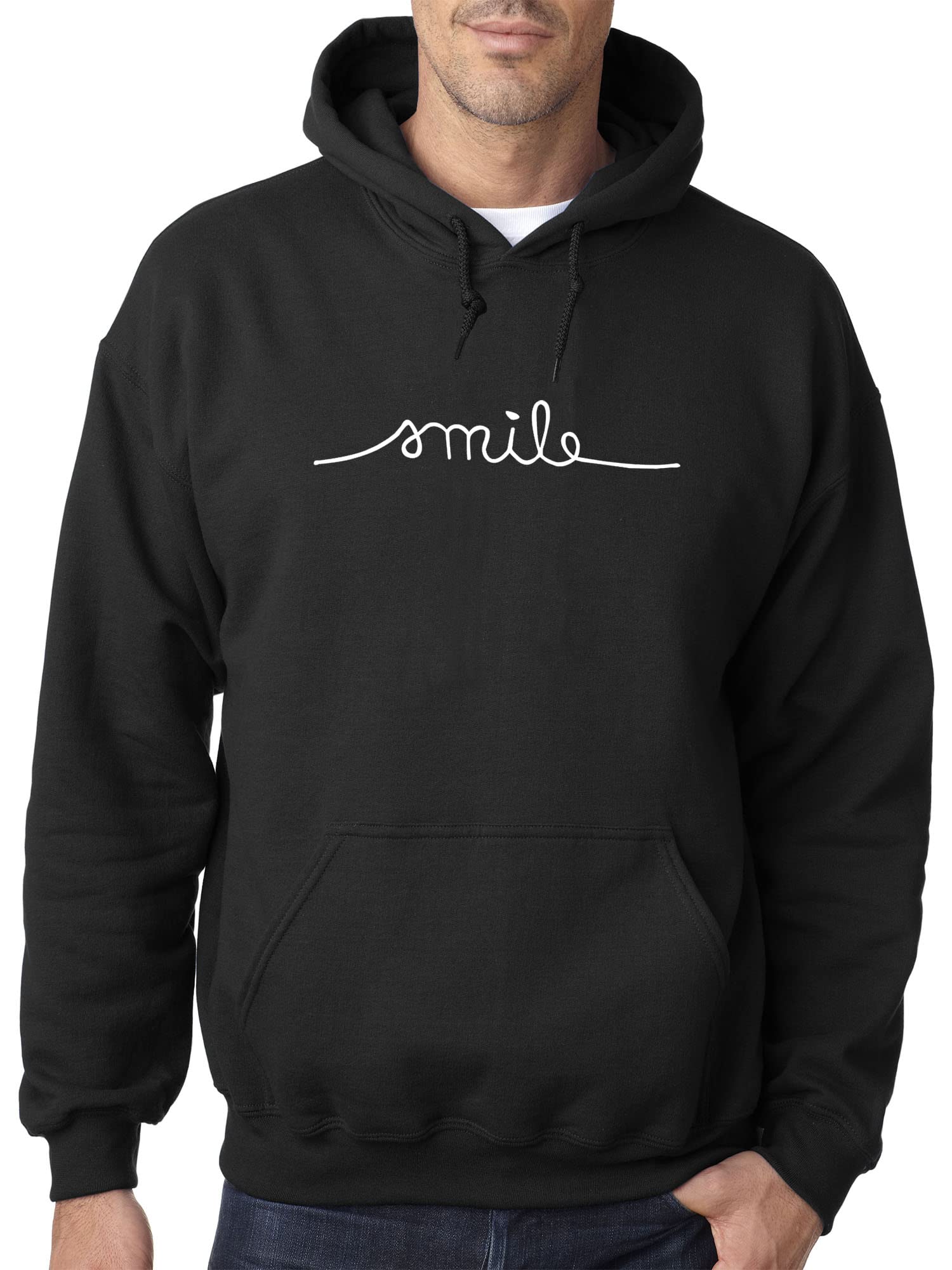 Funny Smile Cursive Unisex Pullover Hoodie for Adults - Cozy & Cute Sweatshirt for Casual Wear, Gifts, and Everyday Comfort