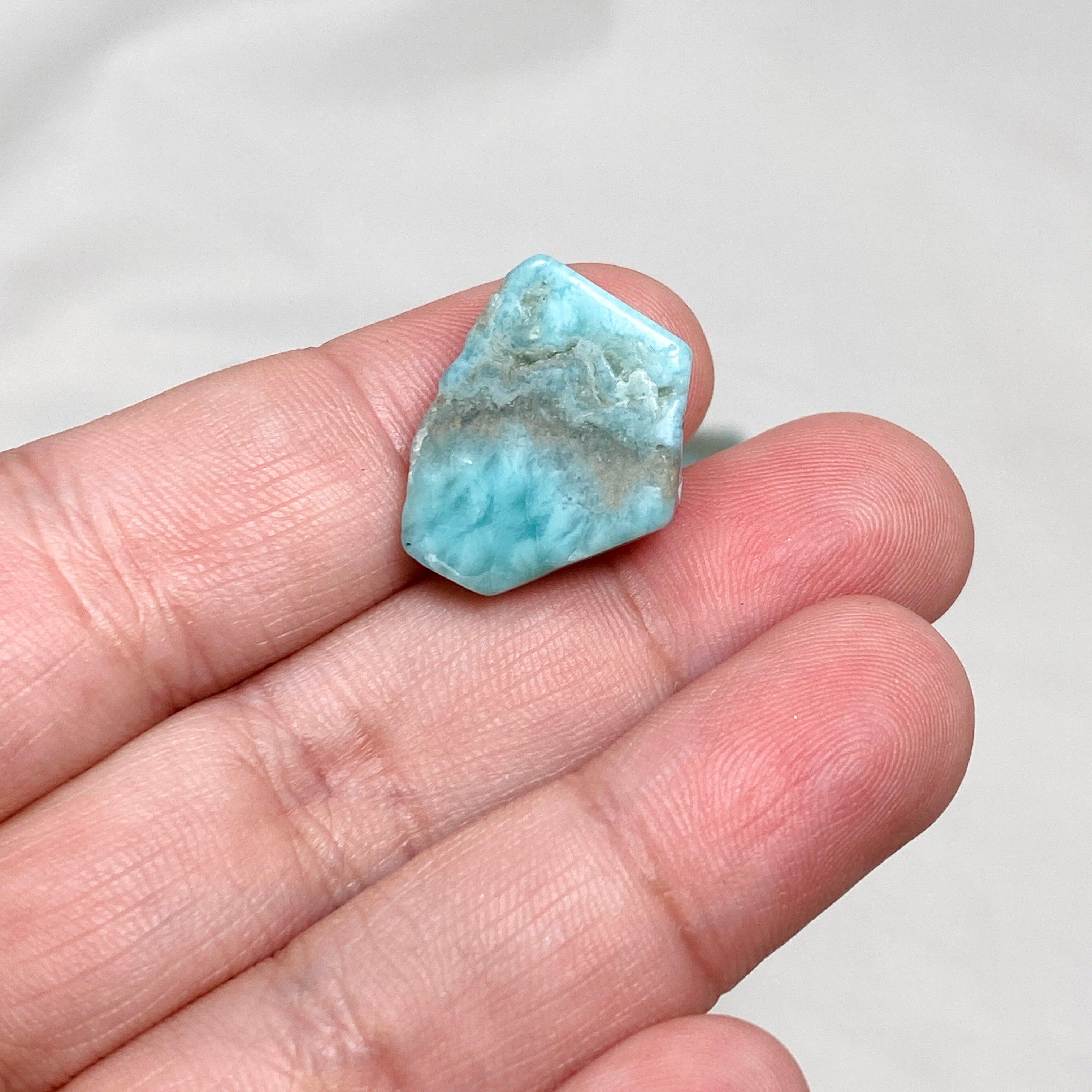 Natural Larimar Tumbled Stones - Genuine Dominican Blue Pectolite Healing Crystals for Jewelry Making, Meditation & Home Decor