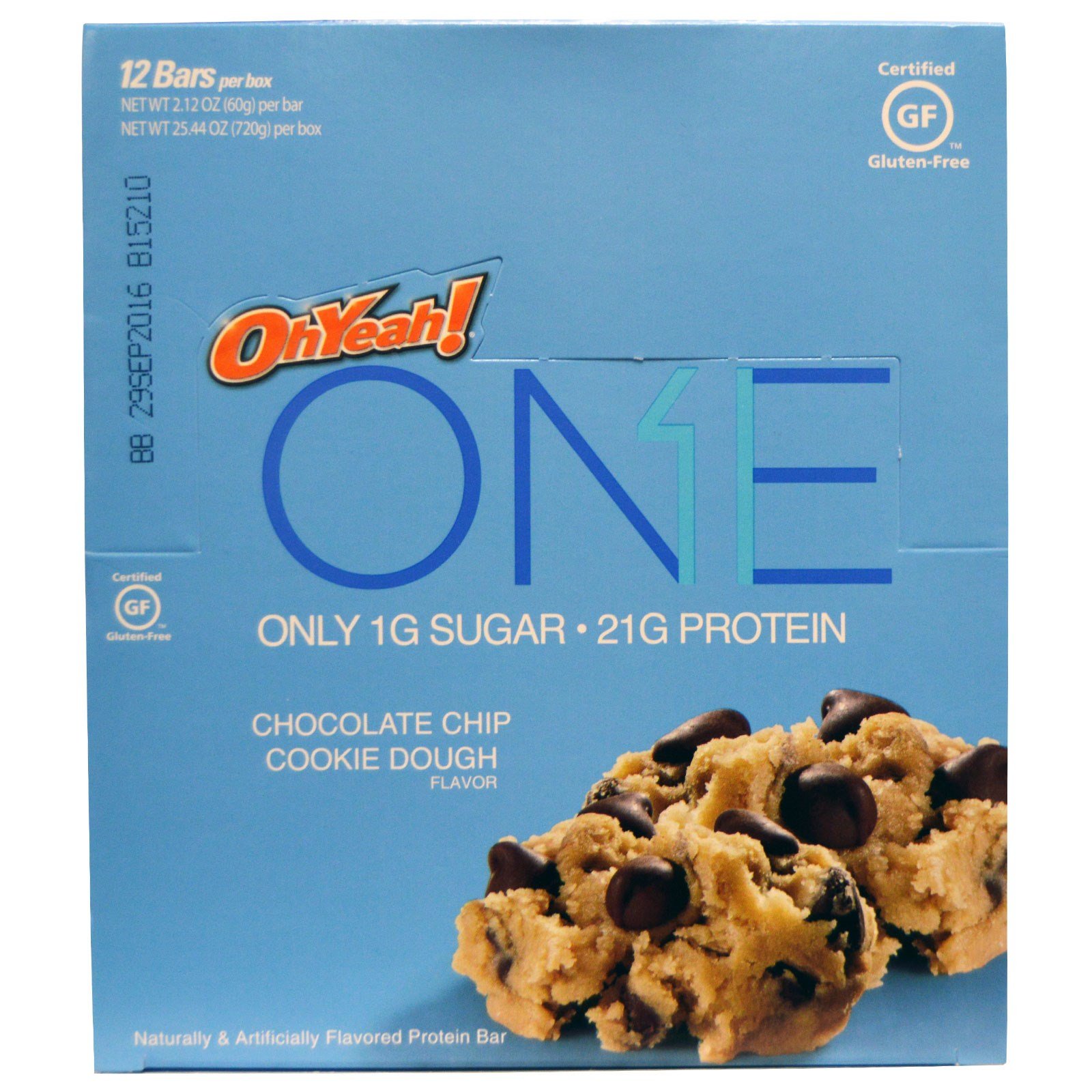 Chocolate Chip Cookie Dough Bars - 2.12oz (12 Count) Bulk Pack of 6 - Perfect for Snacking, Parties & On-the-Go Treats