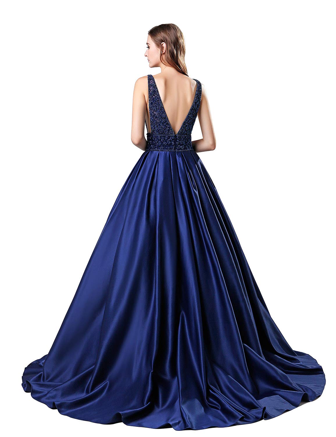 Sarahbridal Women's Prom Evening Dresses Long Beaded Pearls Wedding Party Ball Gowns for Homecoming, Quinceañera, Bridesmaid & Formal Events