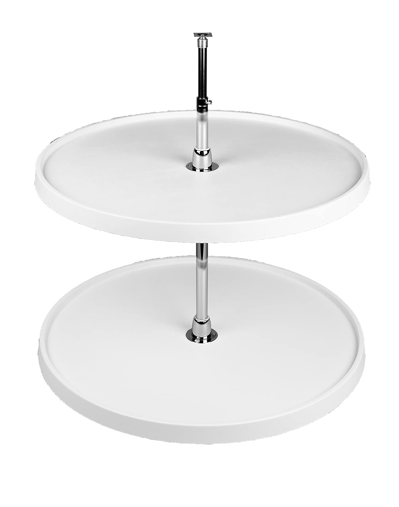 Rev-A-Shelf 6072-18-11-52 18-Inch White Polymer 2-Shelf Full Circle Lazy Susan Set for Kitchen Cabinet Storage & Organization