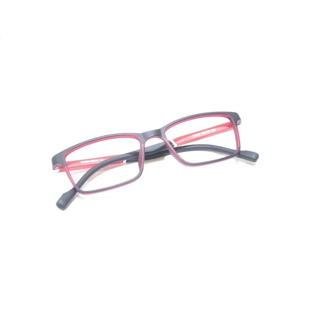 Kids Glasses Frames - Red & Black Rectangle Eyeglasses for Boys & Girls Ages 3-8 | Durable & Lightweight | Perfect for School, Reading & Daily Wear (Model 76302C4)