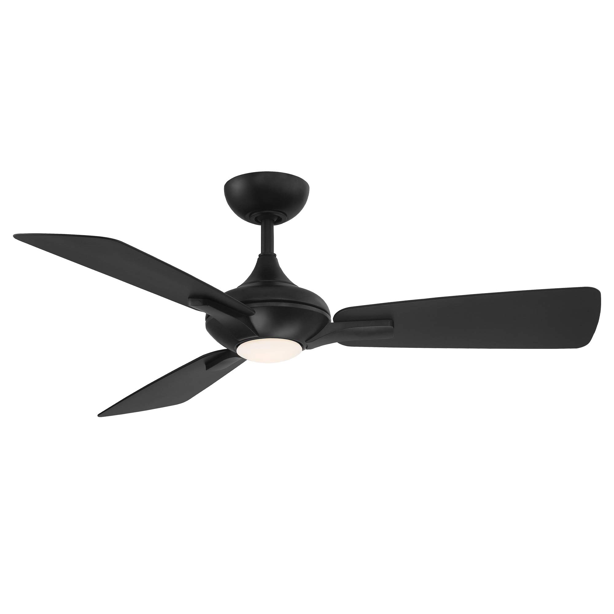 Mykonos 52-Inch Smart Ceiling Fan with 3000K LED Light Kit, Matte Black, Remote Control, Alexa & Google Assistant Compatible, Perfect for Living Room, Bedroom, and Patio