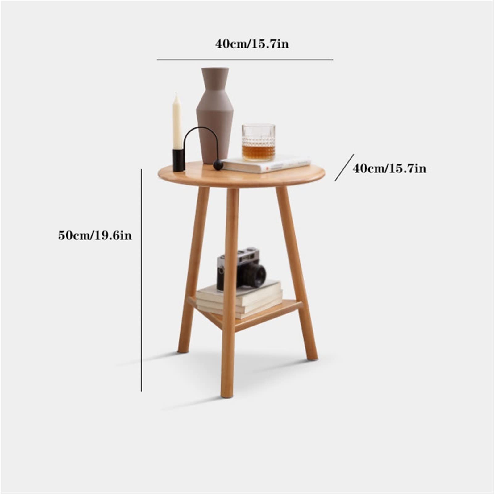 Modern Round Coffee Table with 2-Story Storage - Small Side End Table for Living Room, Bedroom, Office - Perfect for Sofa, Couch & Nightstand Use - Space-Saving Home Decor Furniture