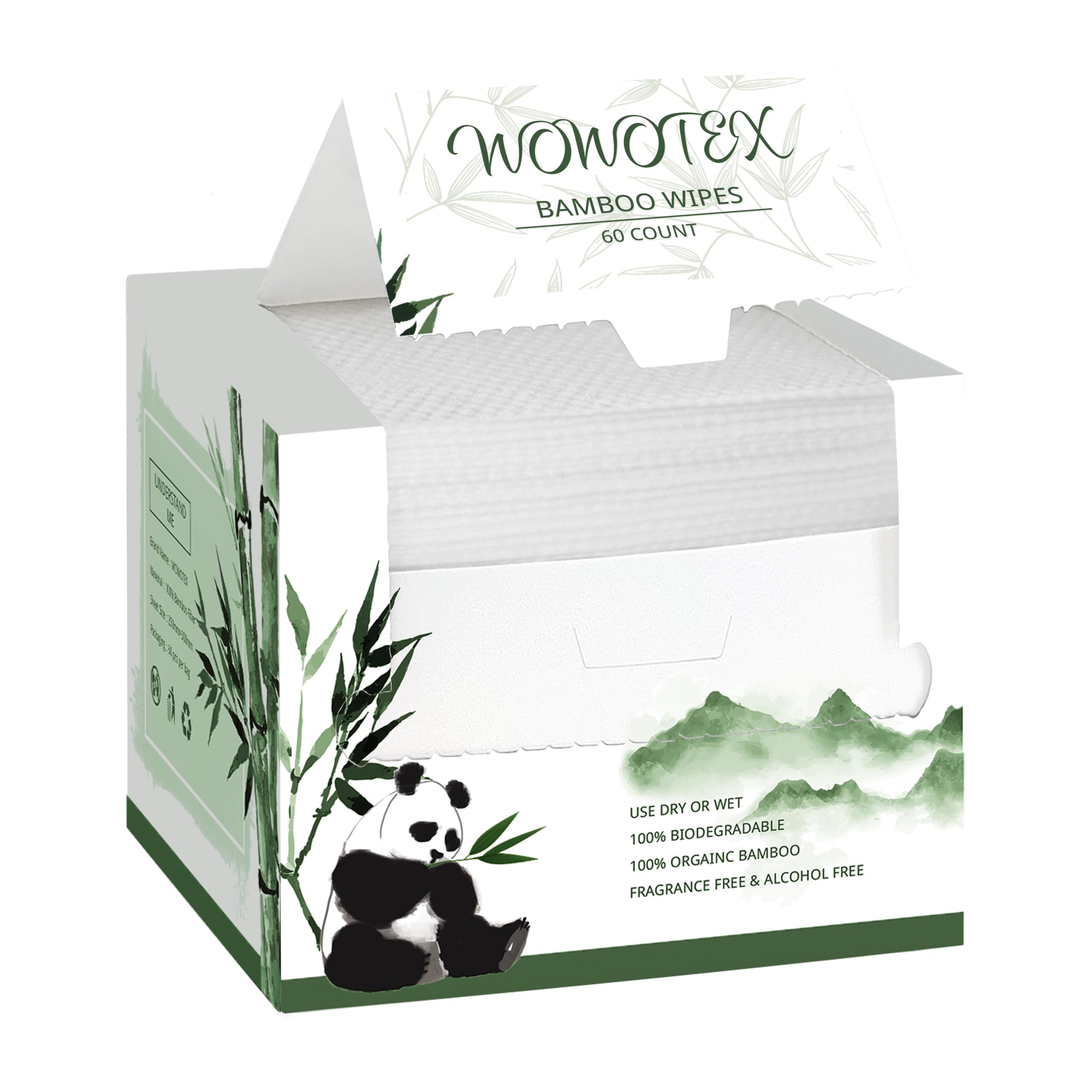 Biodegradable Bamboo Rayon Disposable Face Towels - 240 Count (4 Boxes) Extra Thick & Soft Facial Wipes for Sensitive Skin | Makeup Remover, Cleansing, Spa & Travel Use