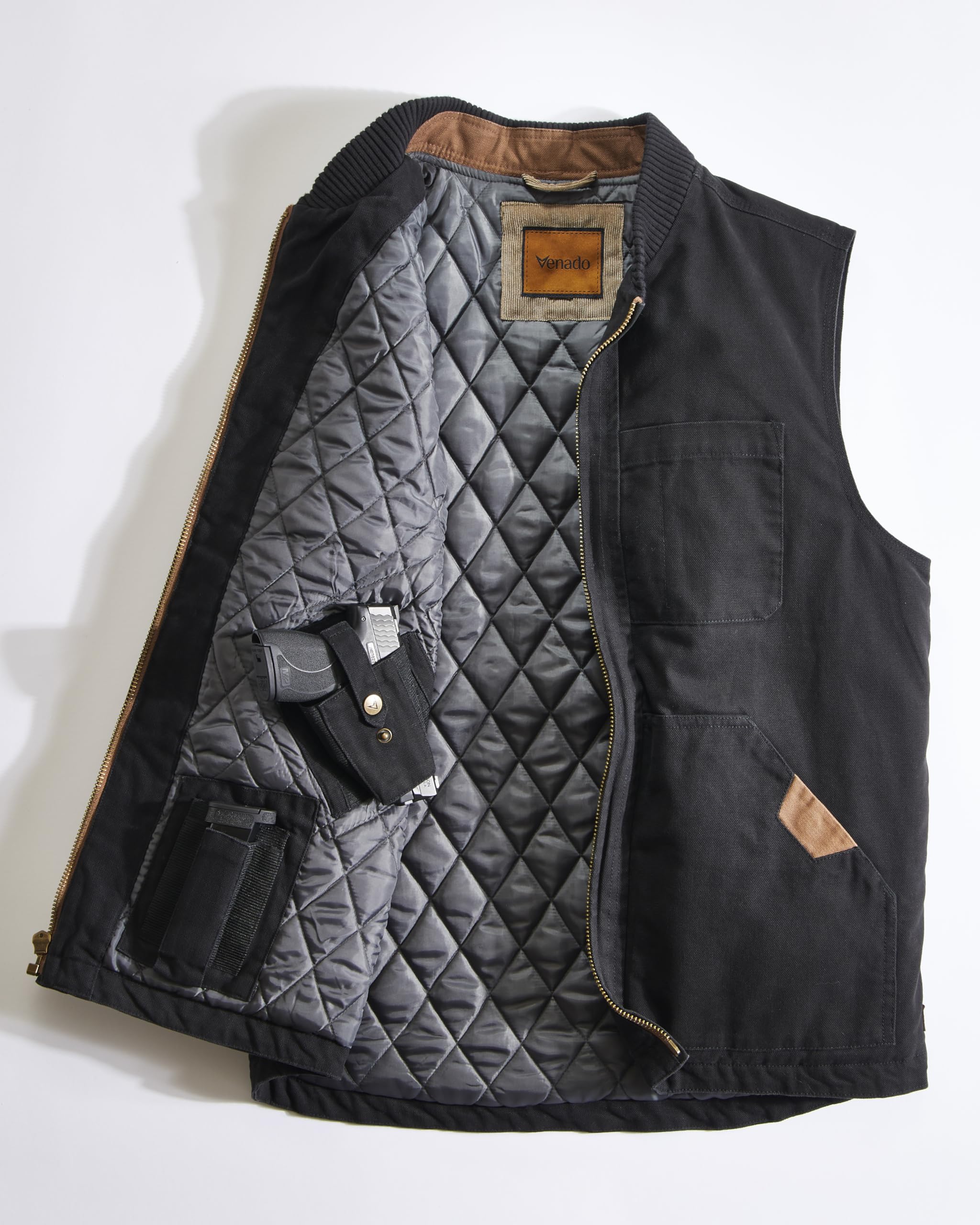 Venado Men's Concealed Carry Vest - Heavy Duty Canvas Hunting Vest with Multiple Hidden Pockets for CCW - Ideal for Outdoor Activities, Hiking, Tactical Training & Everyday Carry (EDC) - Durable Concealed Carry Garment for Hunters, Shooters & Security Professionals