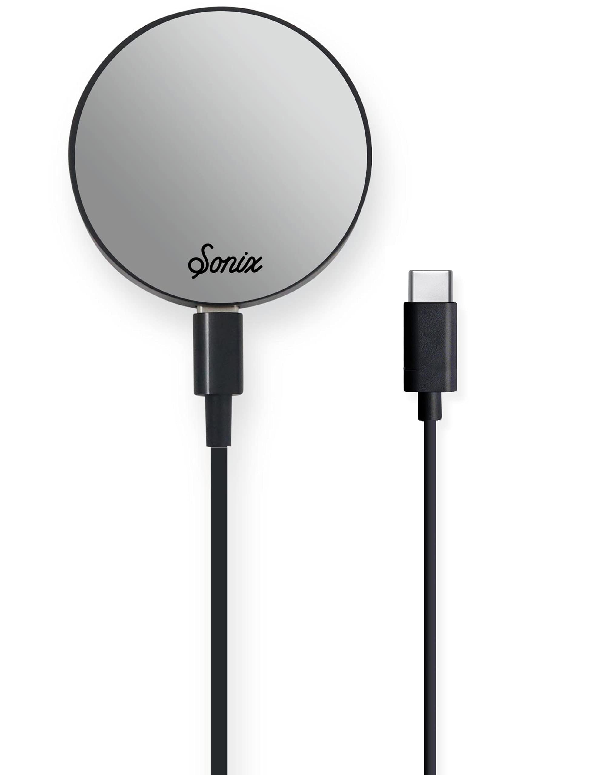 Sonix Fast Wireless Charger for iPhone 15 14 13 12 Series - 6.5ft USB-C Magnetic Charging Stand with Magsafe Technology | Graphite Color | Perfect for Home Office Nightstand Car Travel Charging