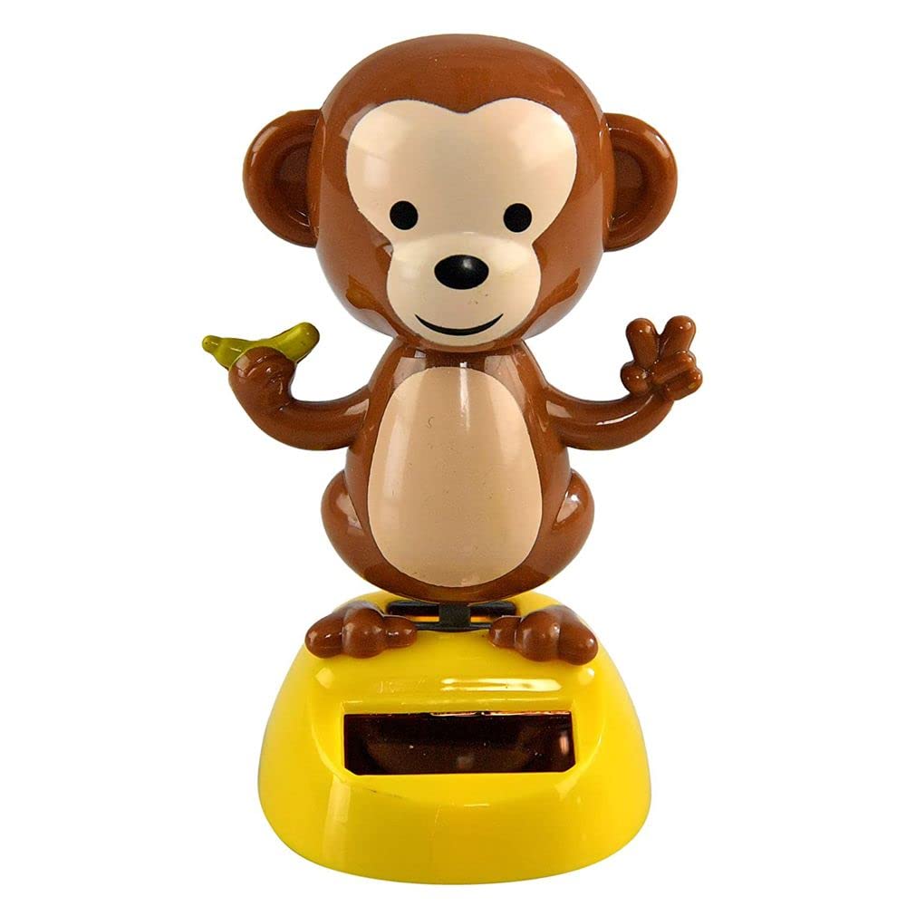 Solar Powered Dancing Monkey Toy - Shaking Head Figure for Car Dashboard & Desktop Decoration | Fun Gift for Kids & Office Workers | Perfect for Parties, Home Decor & Stress Relief