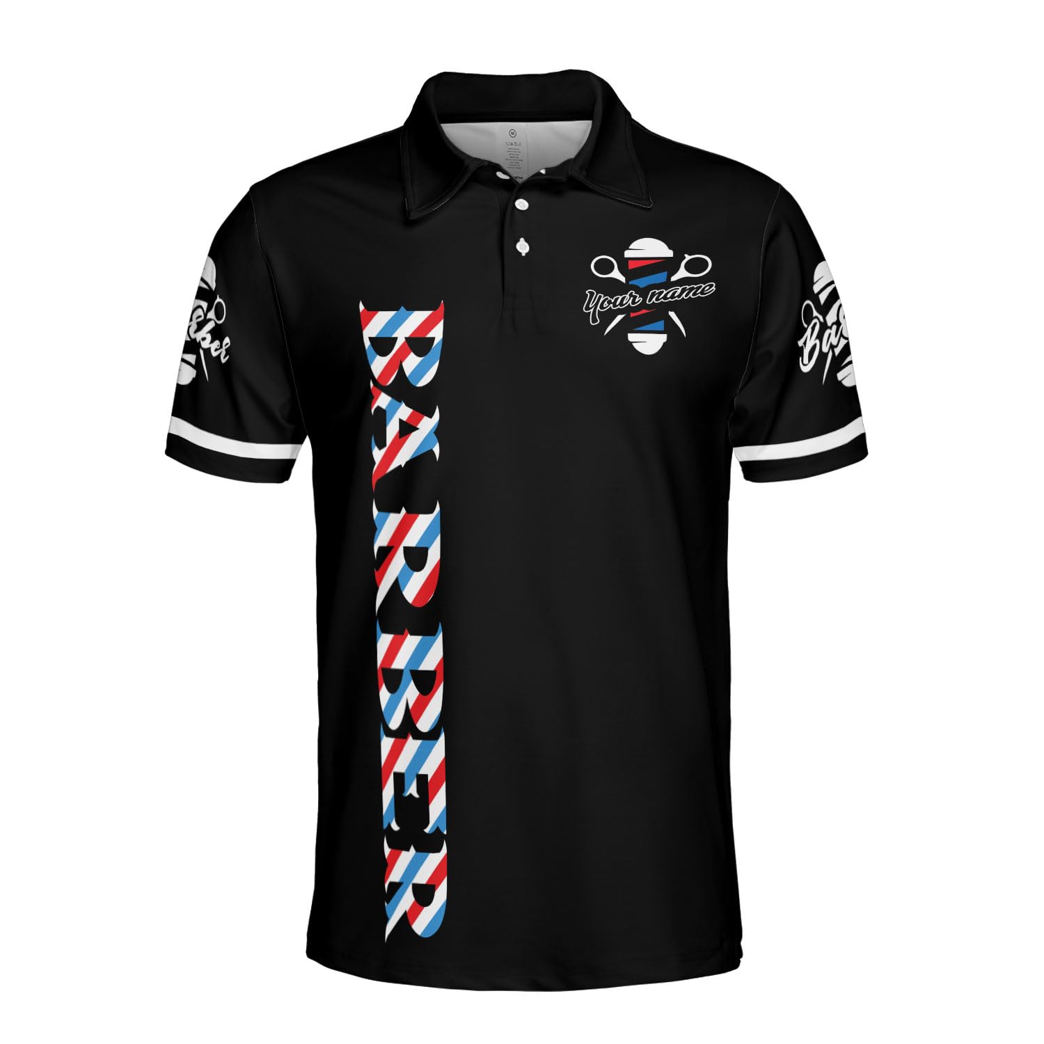 Custom Embroidered Polo Shirts for Barbers - Personalized Barber Shop Gifts for Men - Perfect for Barber Appreciation, Salon Uniforms & Professional Workwear