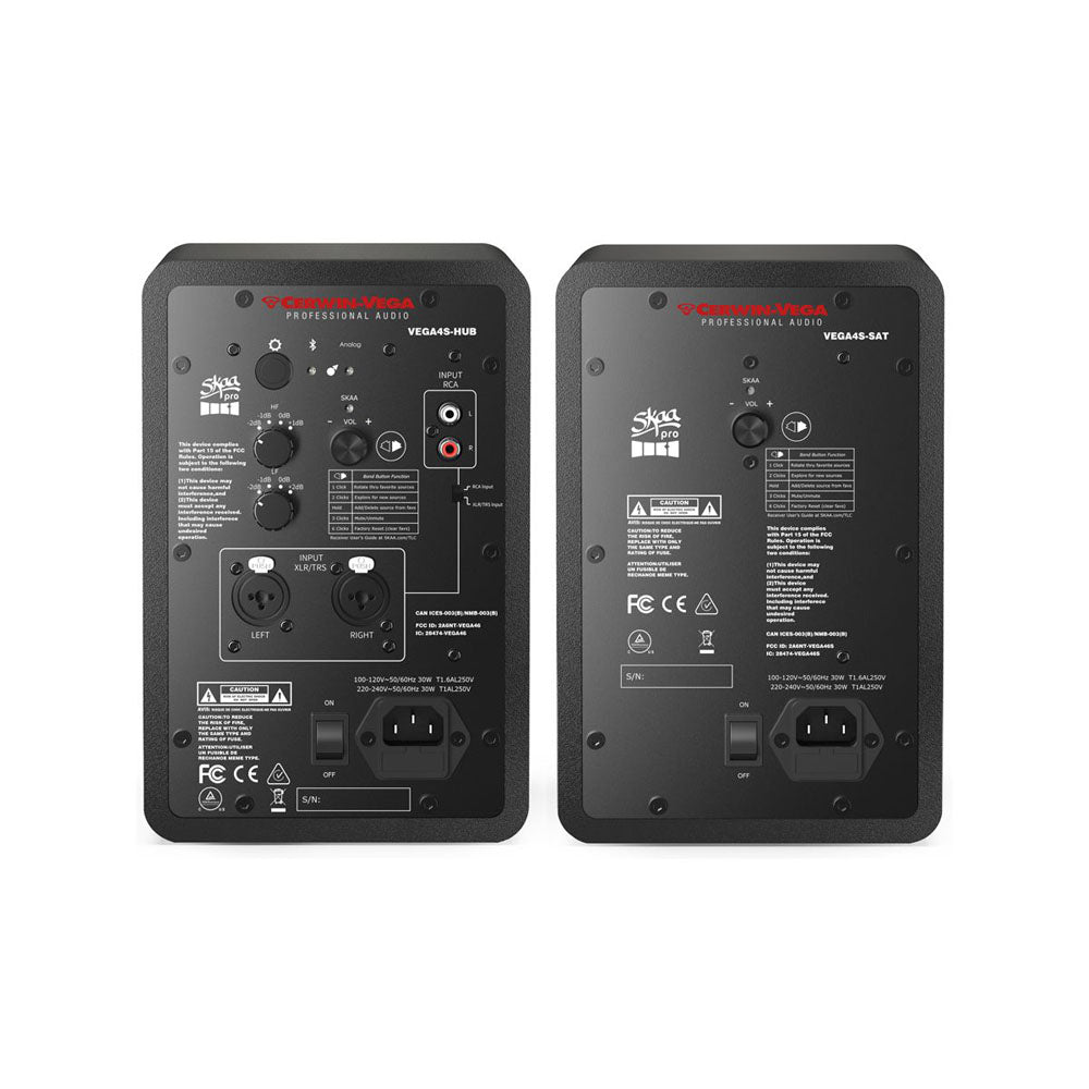 Cerwin Vega VEGA4SB PR 4 Inch 2-Way Powered Studio Monitor Pair - Premium Sound for Home Recording, DJ Mixing & Music Production