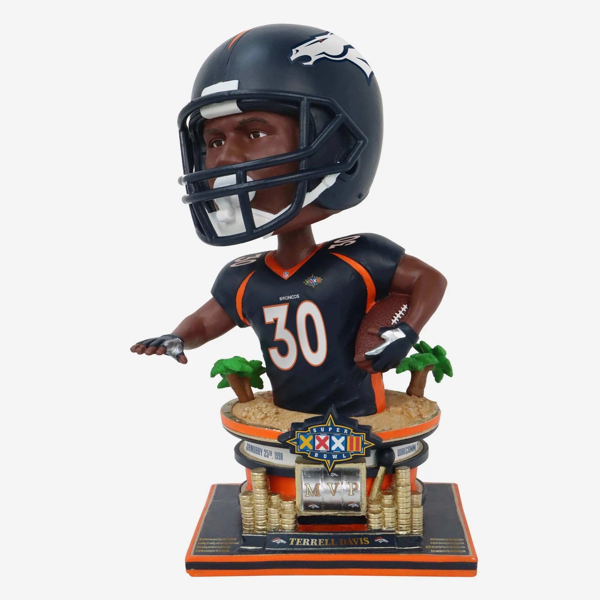 Terrell Davis Denver Broncos MVP Bighead Bobblehead - NFL Football Collectible for Fans, Man Cave & Sports Memorabilia Display