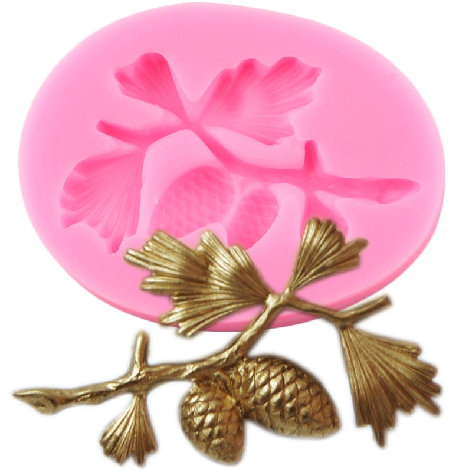 Premium Silicone Molds for DIY - Pine Cone & Pine Branch Fondant Cake Decorations, Christmas Cupcake Toppers, Chocolate & Resin Candy Making | Perfect for Holiday Baking, Wedding Cakes, and Handmade Crafts