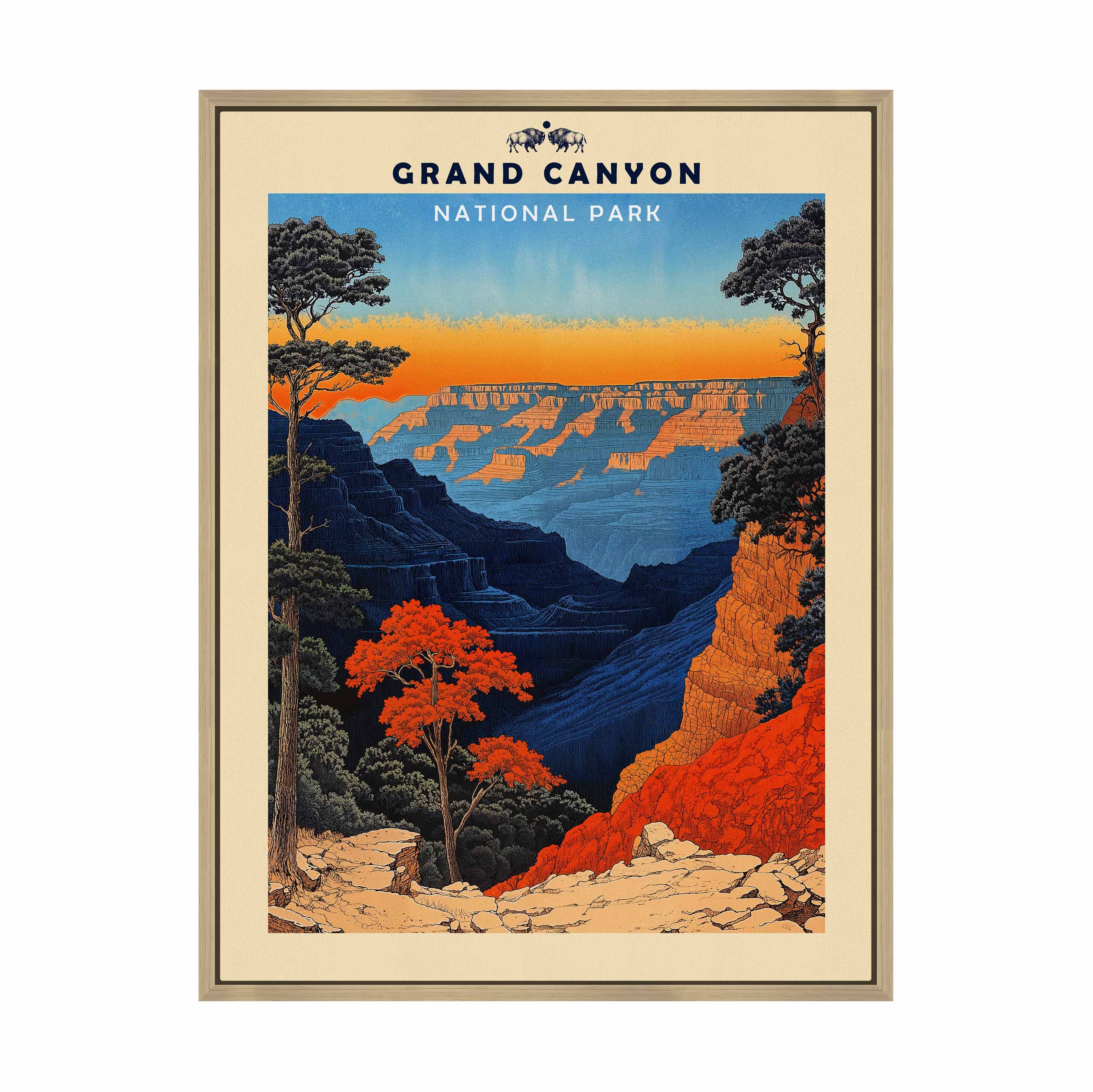 Grand Canyon Landscape Gallery Wrapped Canvas Wall Art - Perfect for Living Room, Bedroom & Office Decor