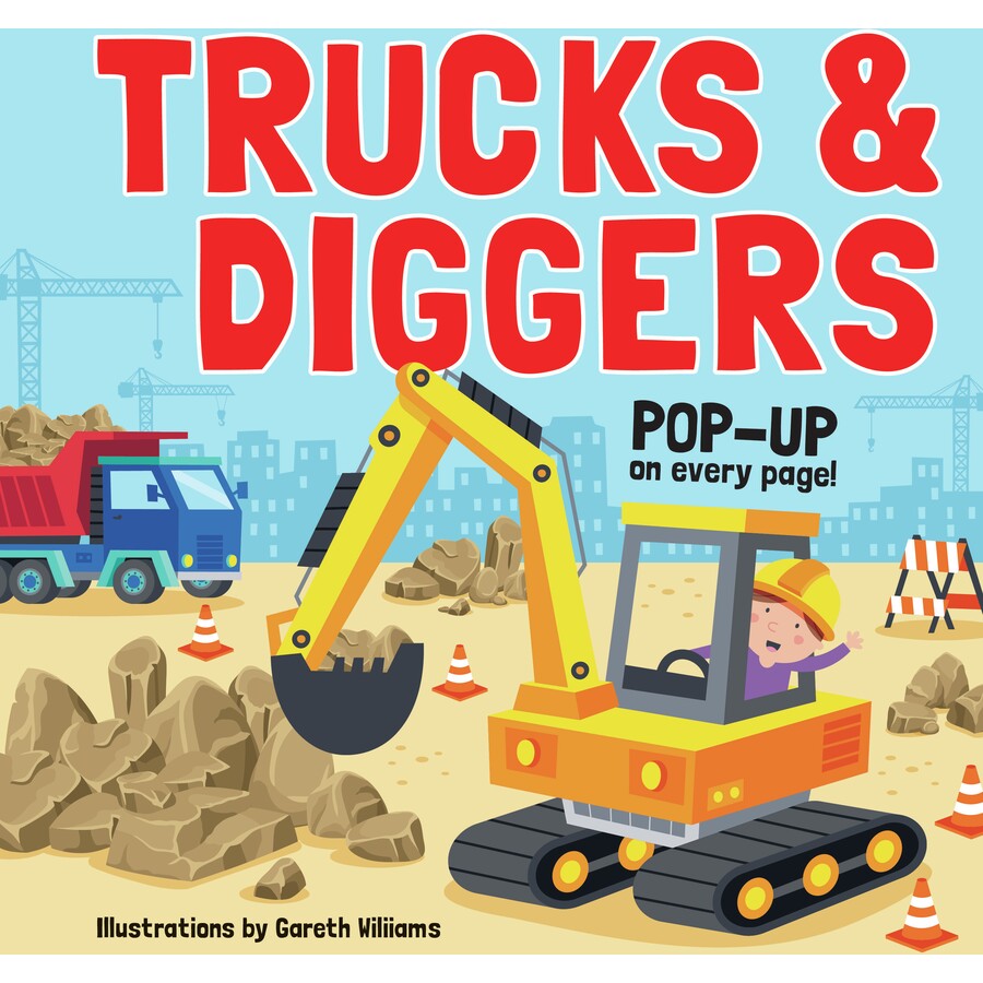 Trucks and Diggers Pop-Up Book for Kids - Interactive 3D Construction Vehicle Toy Book - Perfect for Toddlers' Storytime & Early Learning