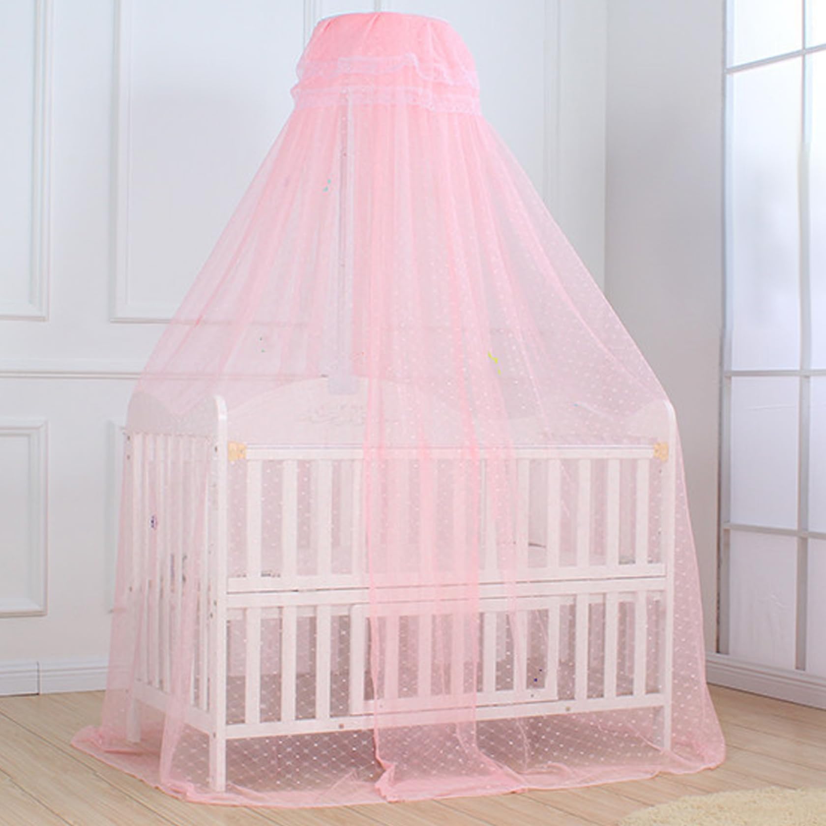 **Adjustable Height Baby Bed Canopy with Breathable Mesh - Soft & Skin-Friendly Nursery Canopy for Toddler & Kids Bedroom Decor (Ideal for Cribs, Daybeds & Play Areas)**