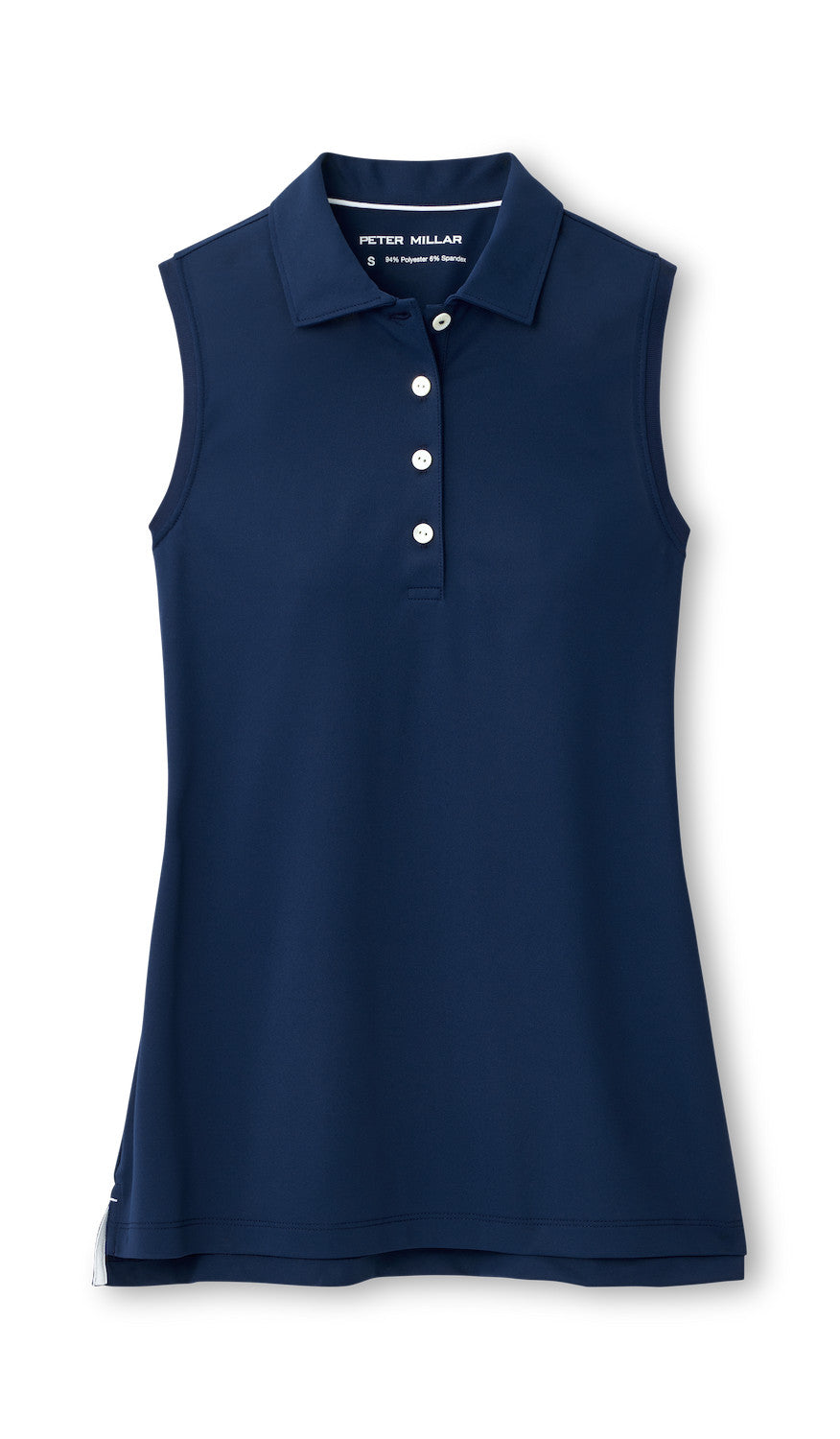 Peter Millar Women's Banded Sport Mesh Sleeveless Button-Down Polo Shirt - Navy Blue | Breathable Athletic Top for Golf, Tennis & Summer Outdoor Activities