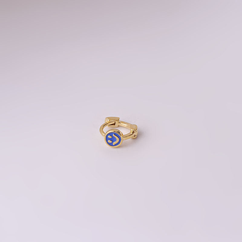 18K Gold Cartilage Hoop Earrings with Cute Emoji Charms - Dainty Cartilage Piercing Jewelry for Women - Perfect for Everyday Wear & Gift Giving