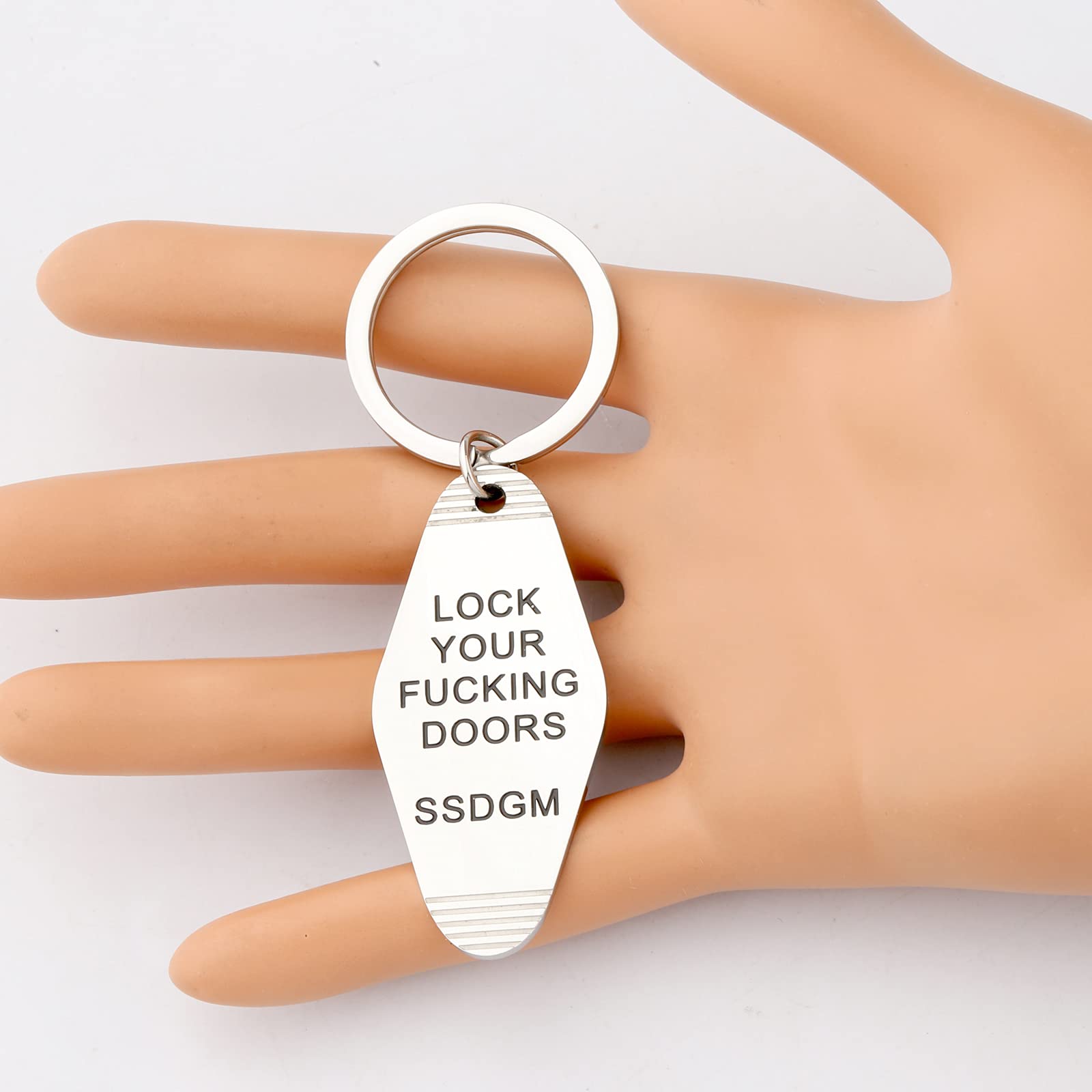 MYOSPARK Lock Your Doors Keychain - SSDGM Style True Crime Gift for Murderino Fans - Perfect for Crime Podcast Lovers & Personal Safety Accessories
