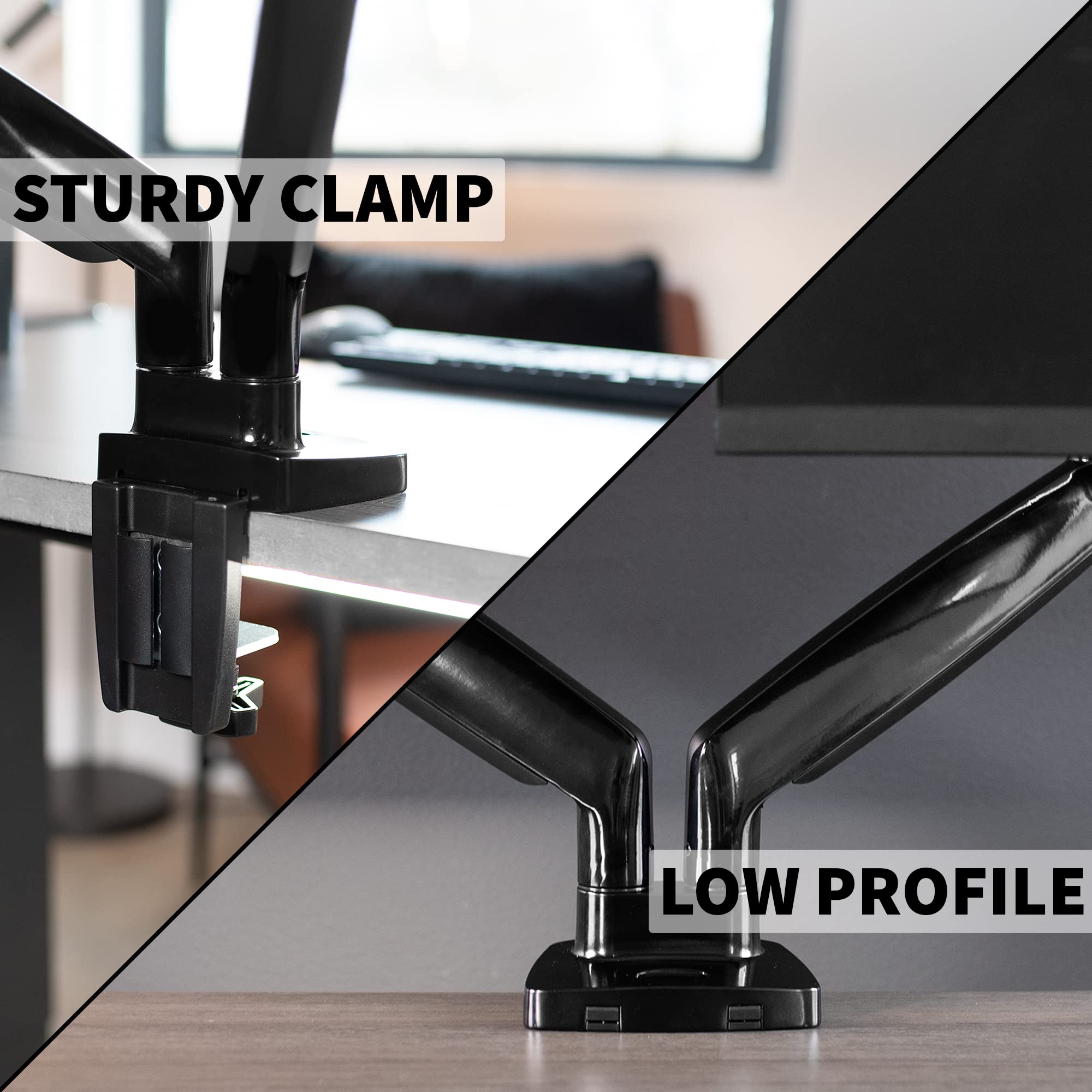 Premium VIVO Aluminum Dual Monitor Arm Stand - Heavy Duty Desk Mount for Ultrawide Screens up to 35