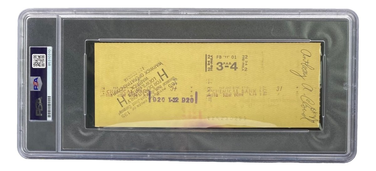 Joe Frazier Autographed Boxing Memorabilia - PSA/DNA Certified Signed Bank Check #4613 - Perfect for Boxing Collectors & Sports Memorabilia Displays