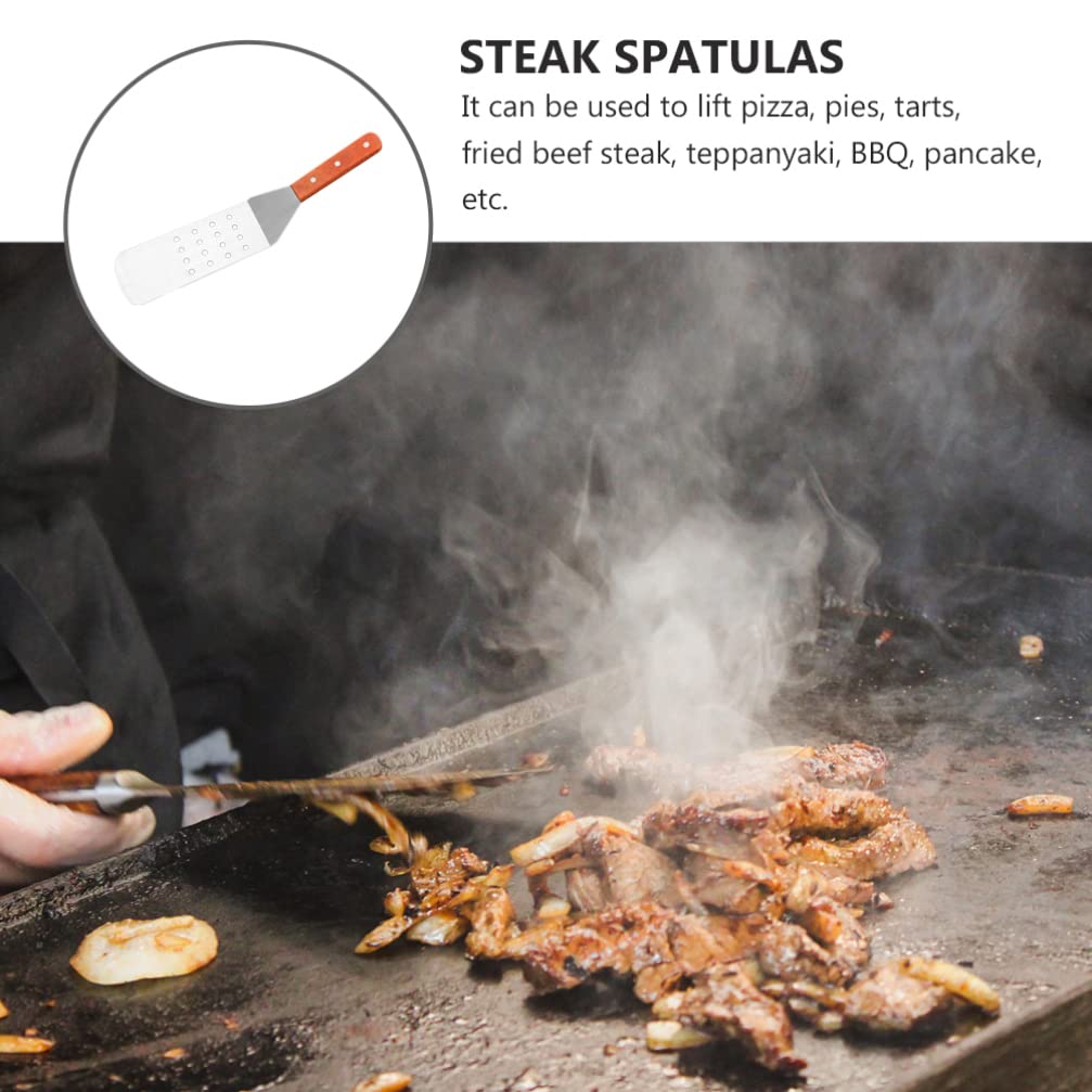 Premium Stainless Steel BBQ Spatula with Wood Handle - Heavy Duty Grill Turner for Steak, Fish & Burgers - Perfect for Outdoor Grilling, Backyard BBQ & Camping Cooking