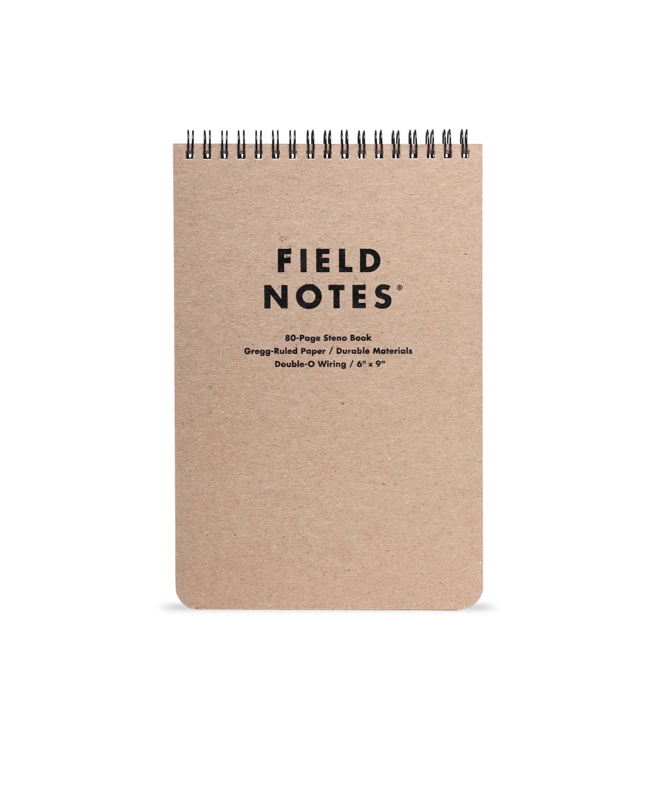 Field Notes Steno Notebook 6 × 9 Inches - 80 Pages Gregg Ruled Paper for Students, Journaling & Office Note Taking