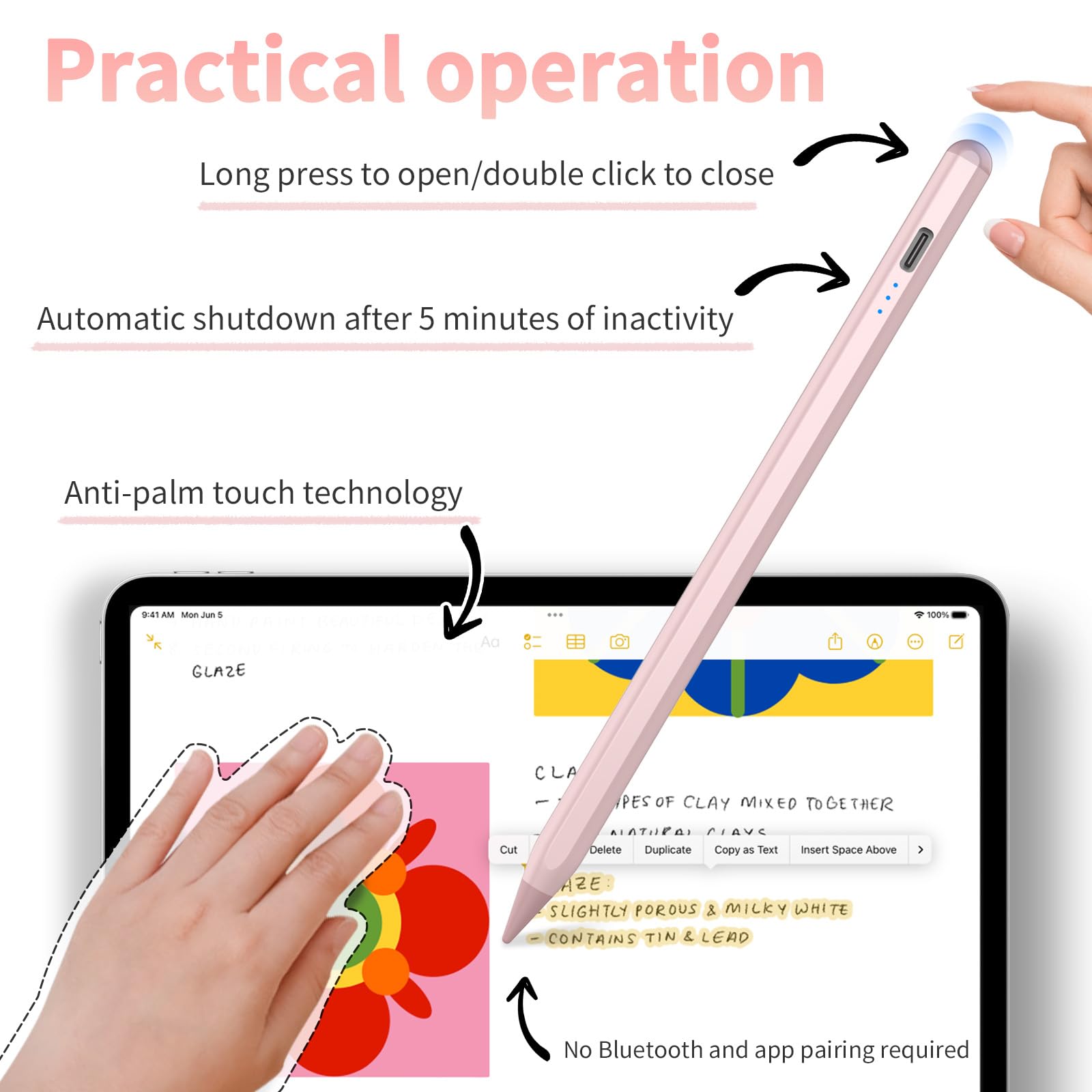 Premium Stylus Pen for iPad 2024-2018 | Fast Charging 30Mins | Tilt Sensitivity & Palm Rejection | Magnetic Design | Compatible with iPad 10/9/8/7/6, Air 3/4/5/11/M2, Mini 5/6, Pro 11/12.9/13-inch M4 | Perfect for Drawing, Note-Taking & Digital Art