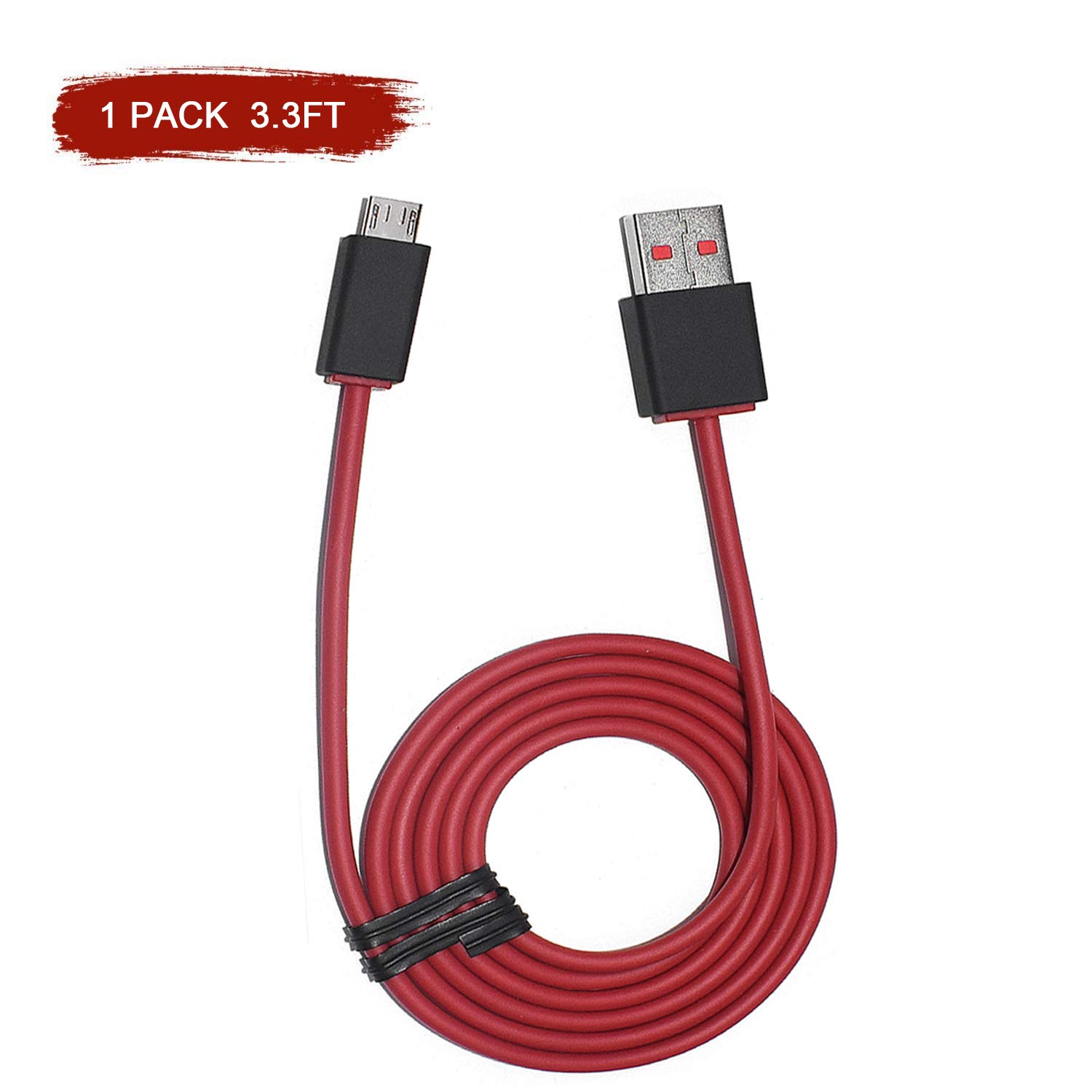 Premium Fast Charging Micro USB Cable - 3.3FT High-Speed Charger Cord for Beats by Dre Powerbeats 2/3, Studio Solo 2/3 Wireless Headphones & Pill Speakers (1 Pack) - Perfect for Home, Office, Gym & Travel Charging