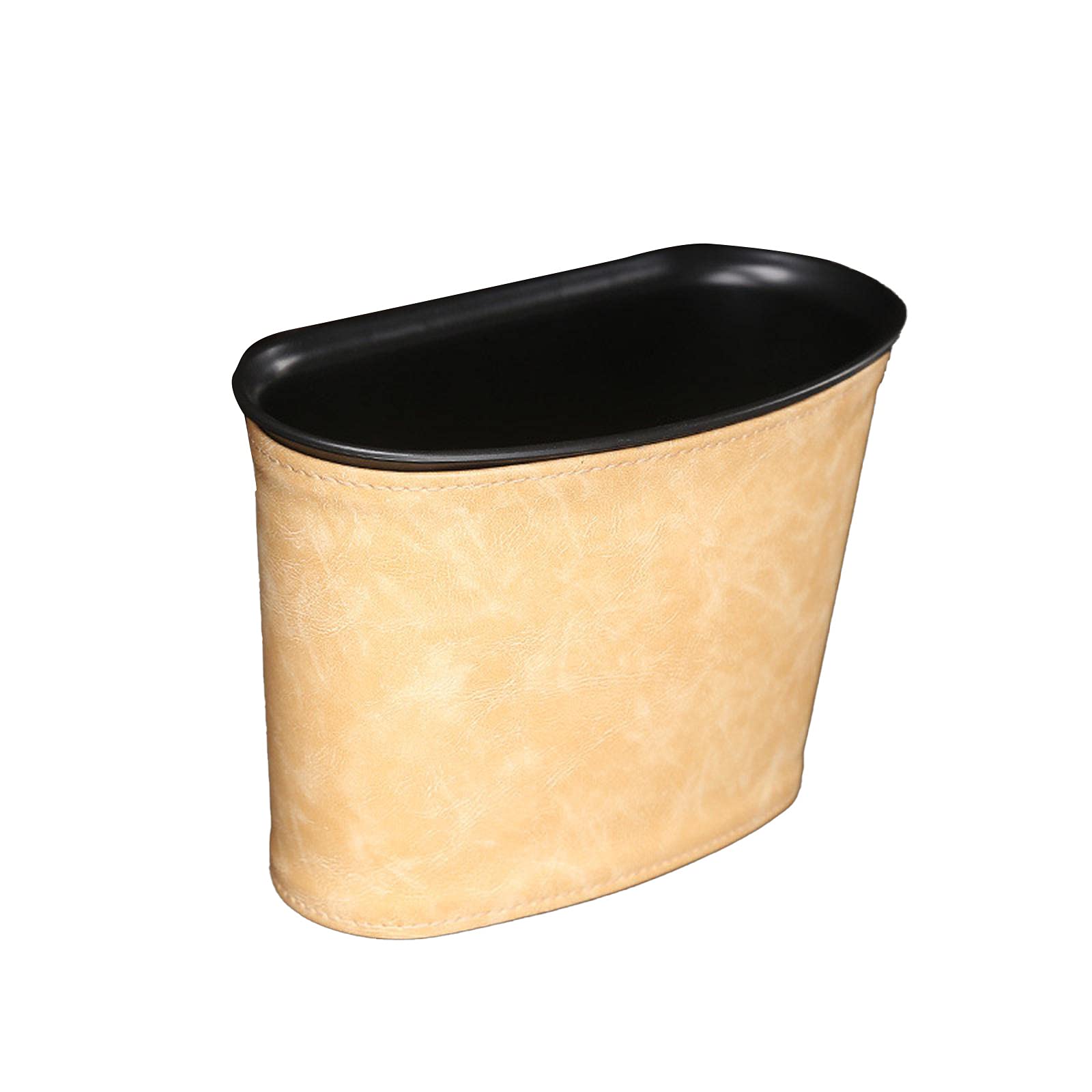 Leak-Proof Hanging Car Trash Can with Garbage Bag - Beige Auto Storage Bag for Car Accessories | Perfect for Road Trips, Commuting & Keeping Your Vehicle Clean